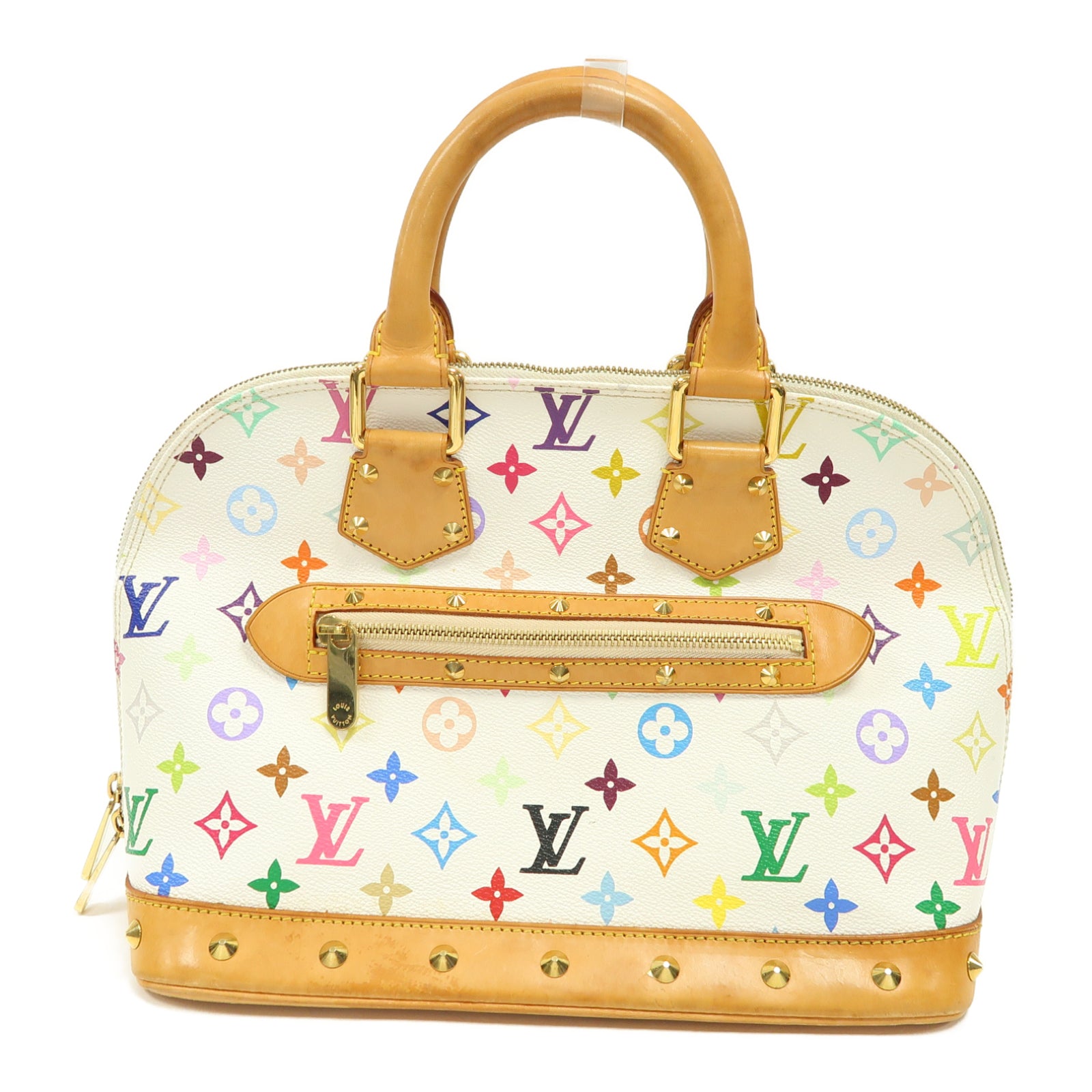 LOUIS VUITTON Monogram Multicolore Alma金扣手挽袋白色/彩色