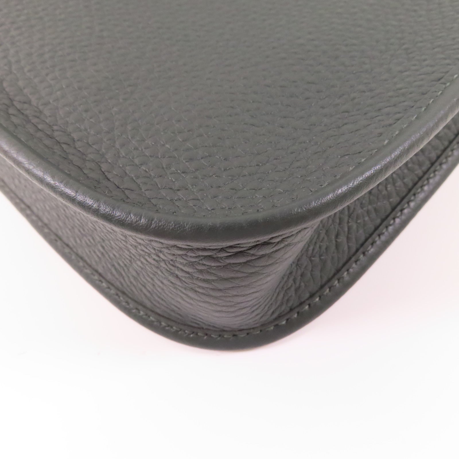 HERMES Clemence皮革Evelyne TPM銀扣肩背袋Vert Amande