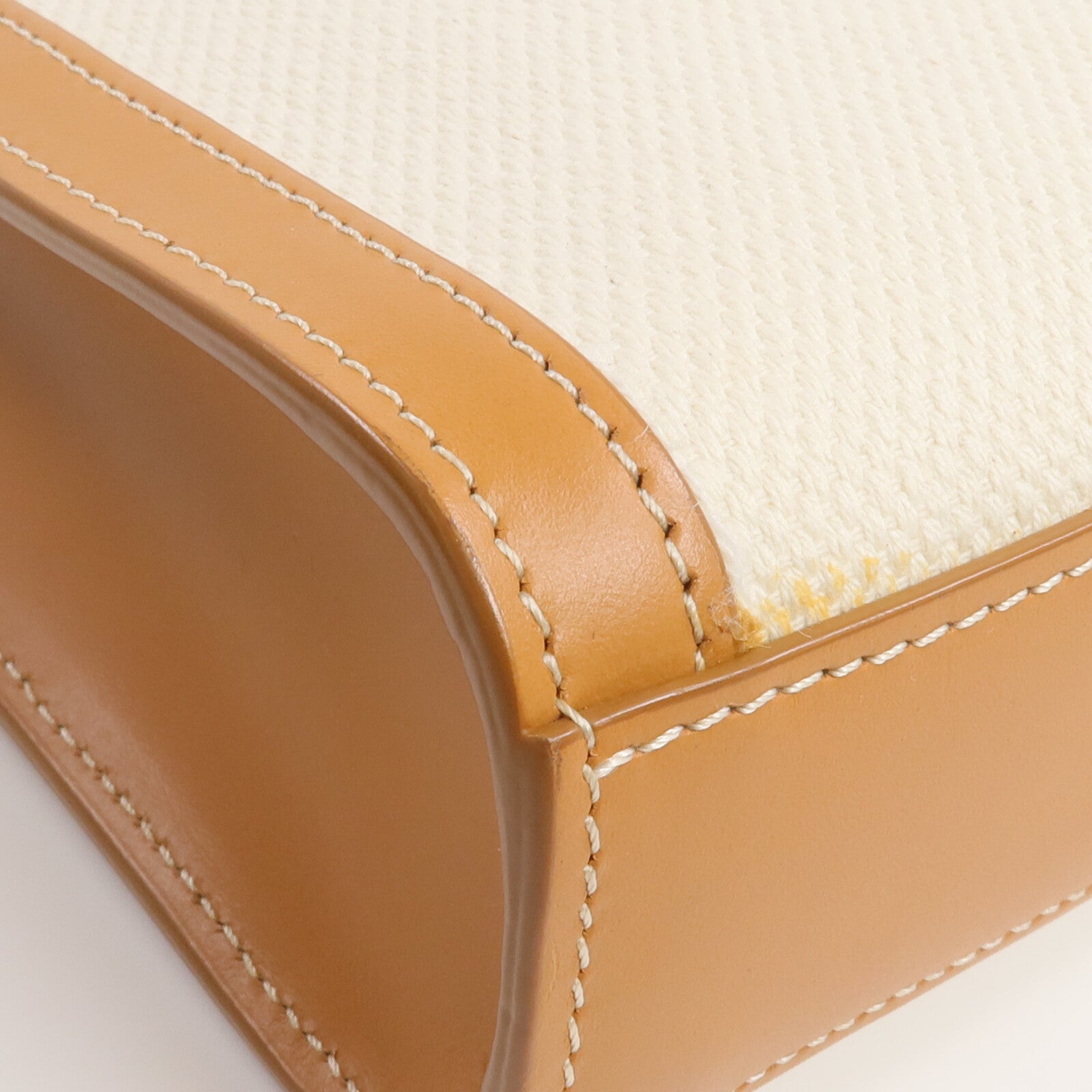 CELINE 帆布/牛皮皮革Mini Cabas Vertical金扣手挽肩背兩用袋