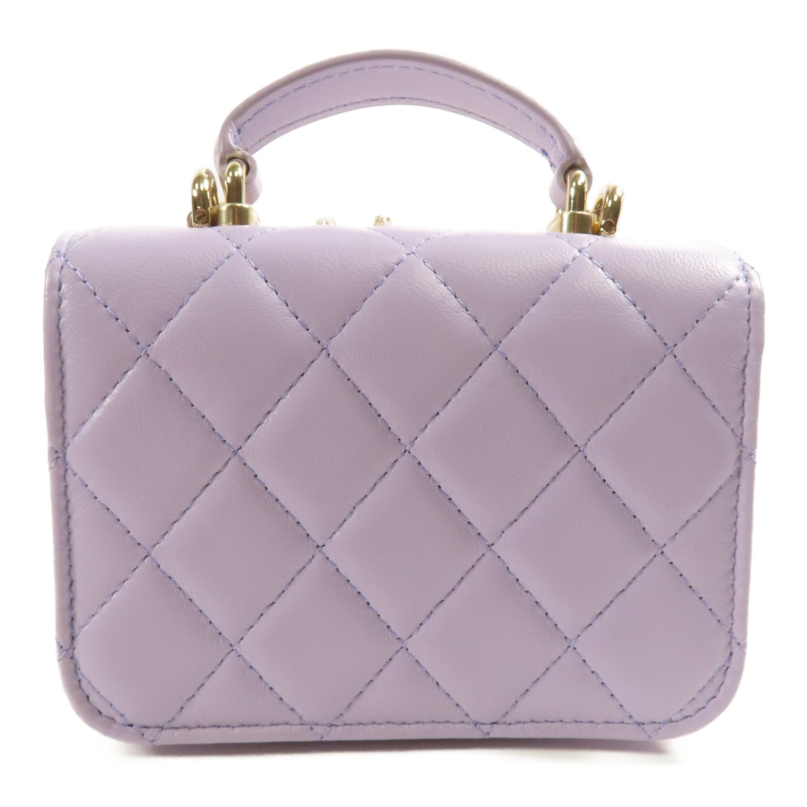 CHANEL 羊皮皮革Shoulder Bag金扣鏈帶手挽肩背兩用袋