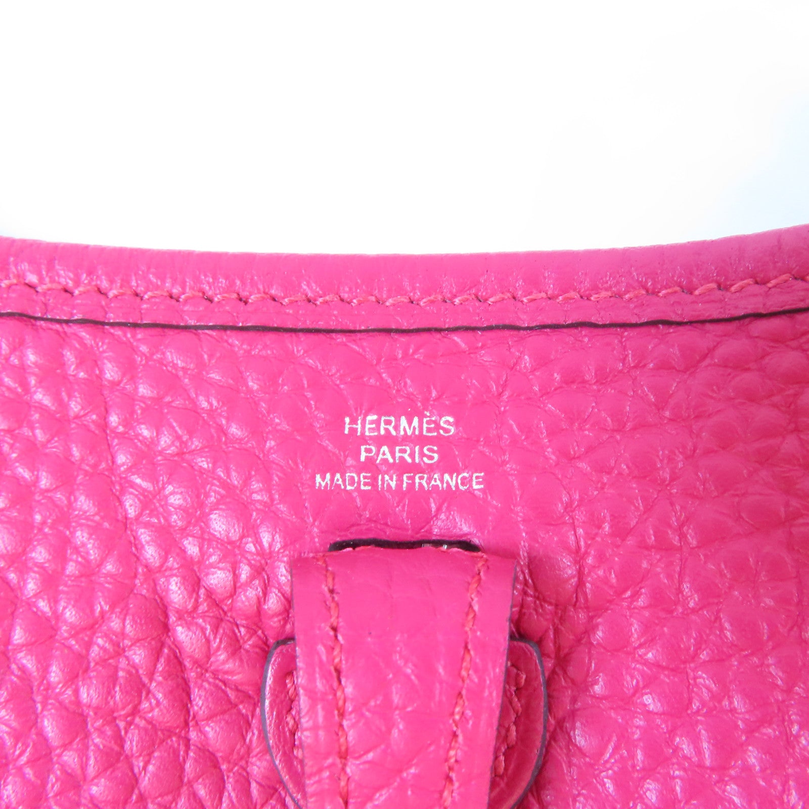 HERMES 【激減優惠】Taurillon Clemence皮革Evelyne TPM Shoulder Bag銀扣肩背袋粉紅色