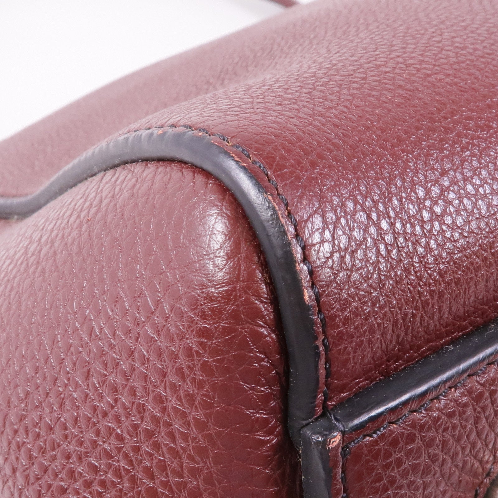 CELINE 牛皮皮革Edge Medium銀扣手挽袋