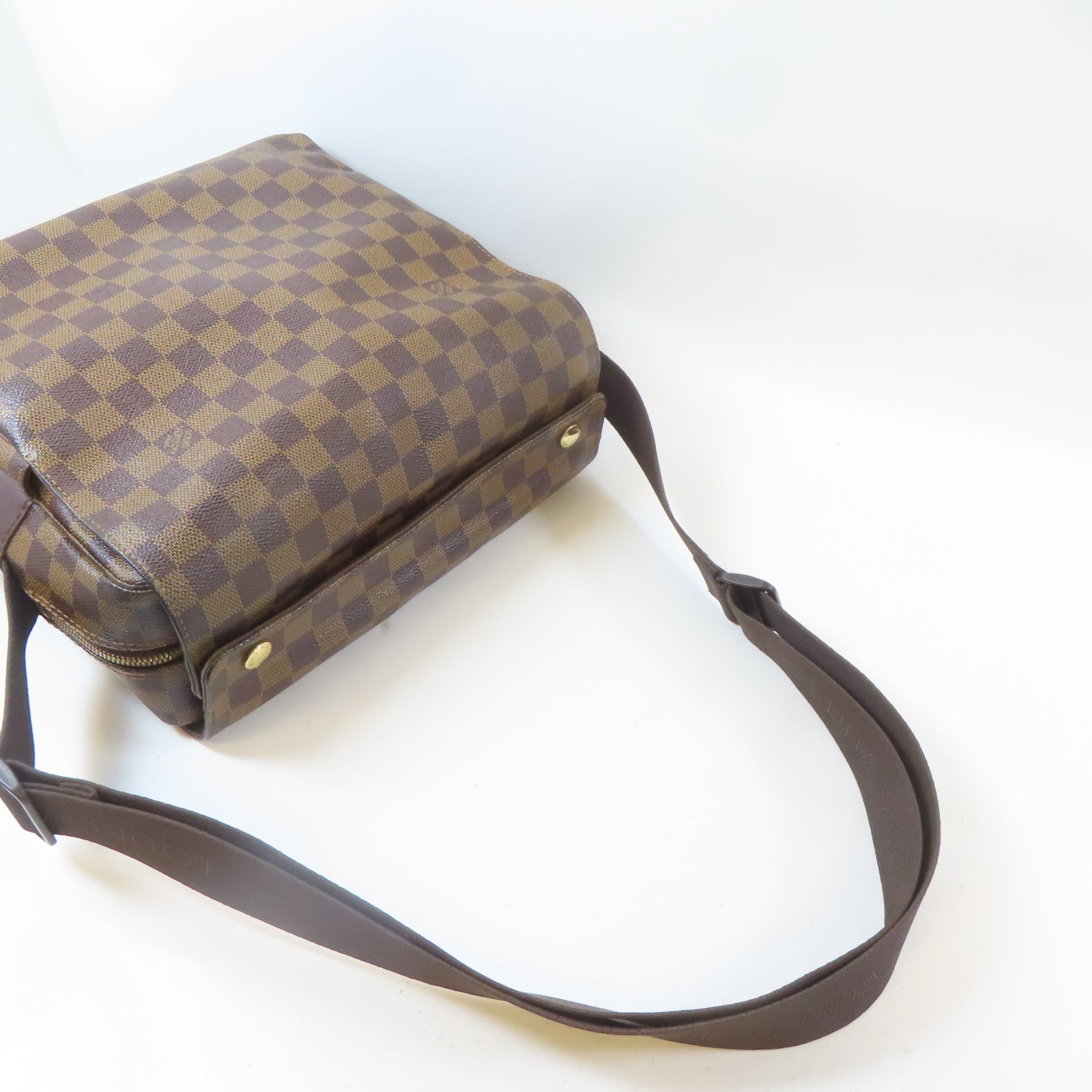 LOUIS VUITTON Damier Naviglio金扣肩背袋啡色