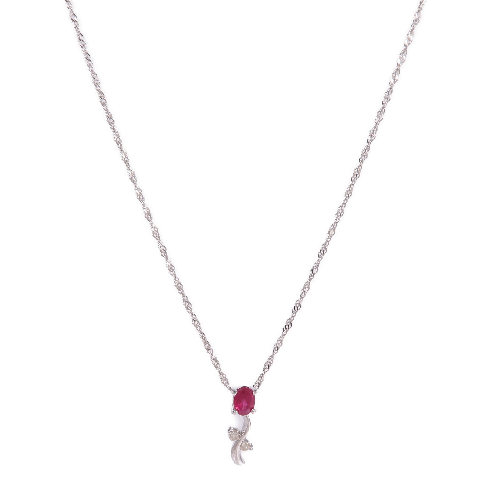 JEWELRY 18K白金Ruby Diamond Necklace紅寶石/鑽石項鍊