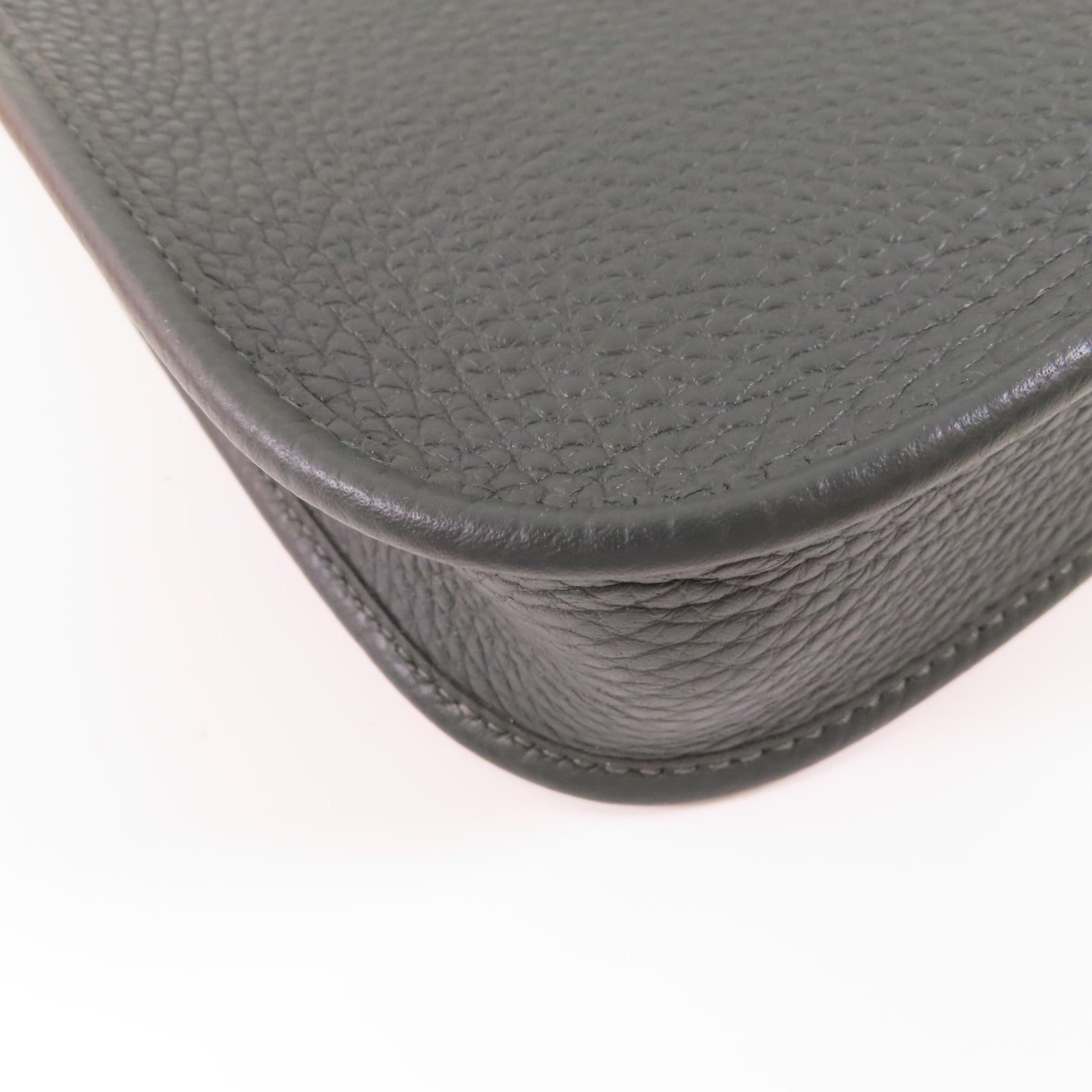 HERMES Clemence皮革Evelyne TPM銀扣肩背袋Vert Amande