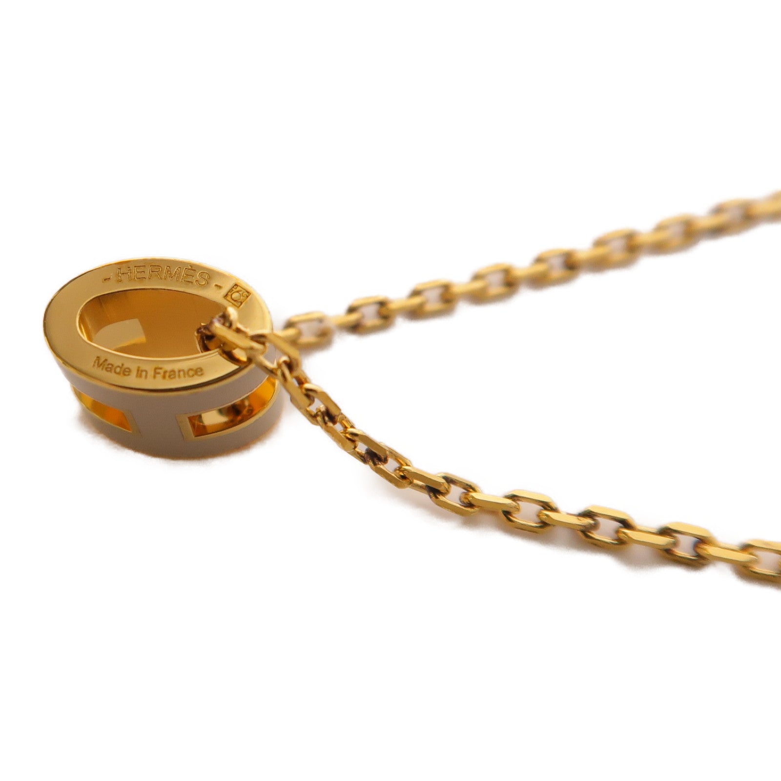 HERMES 金屬/琺瑯Mini POP H Necklace金扣項鏈Chai