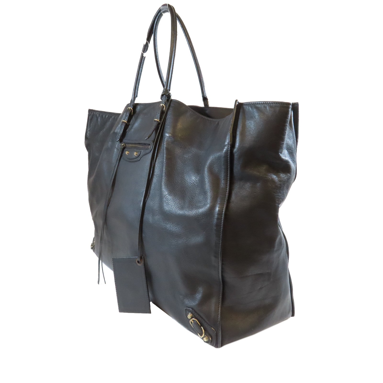 BALENCIAGA 【激減優惠】牛皮皮革Tote Bag金扣手挽袋黑色