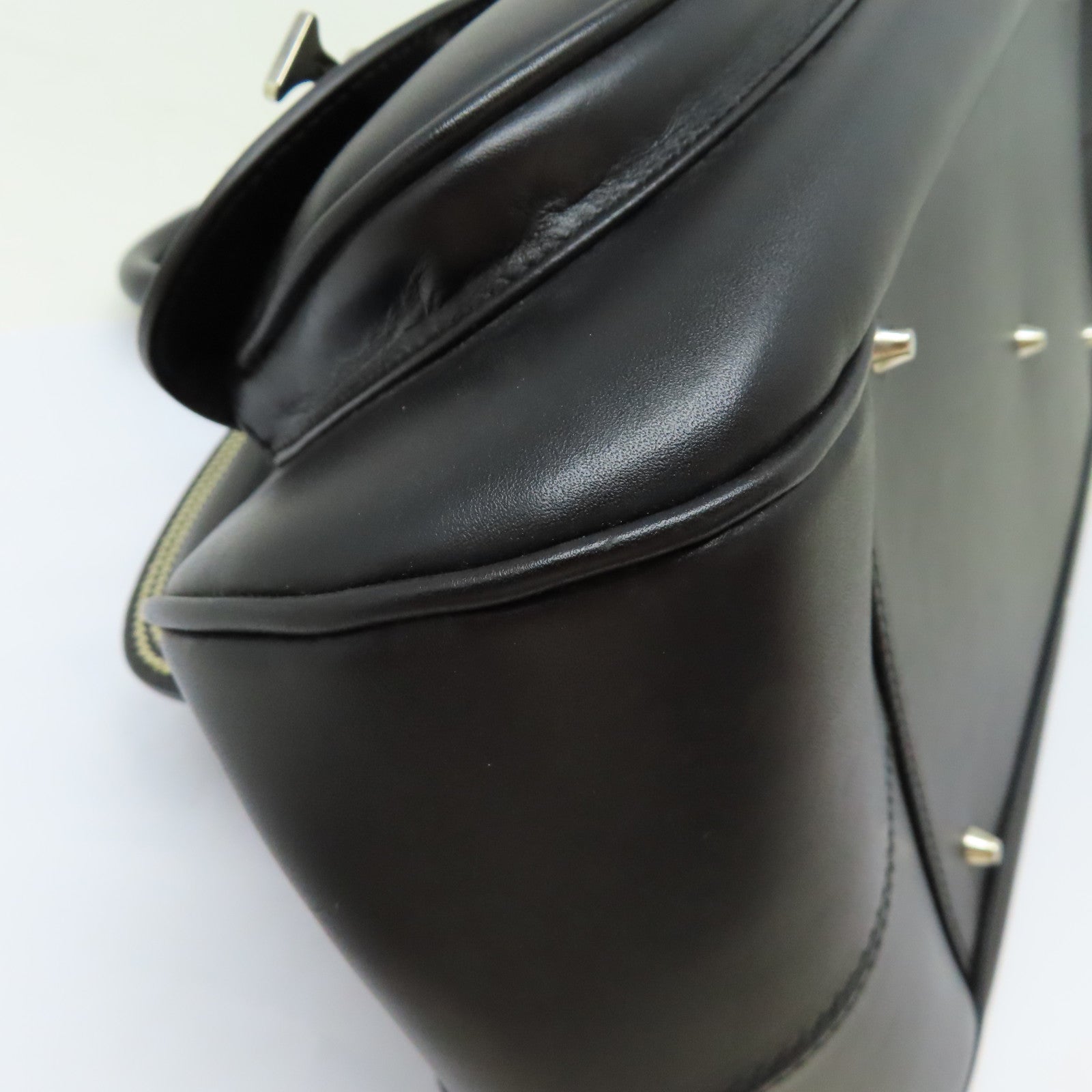 Dior 牛皮皮革Hand Bag銀扣手挽袋黑色