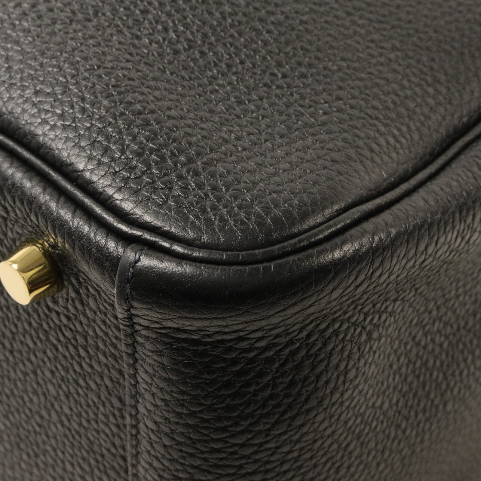 HERMES Clemence皮革Lindy 30手挽肩背兩用袋Noir