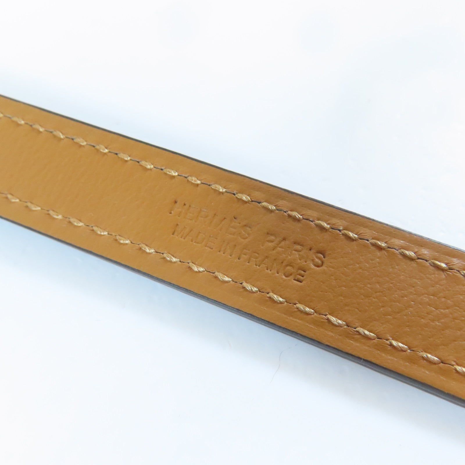 HERMES Veau Epsom皮革Pop H Belt金扣皮帶黑色