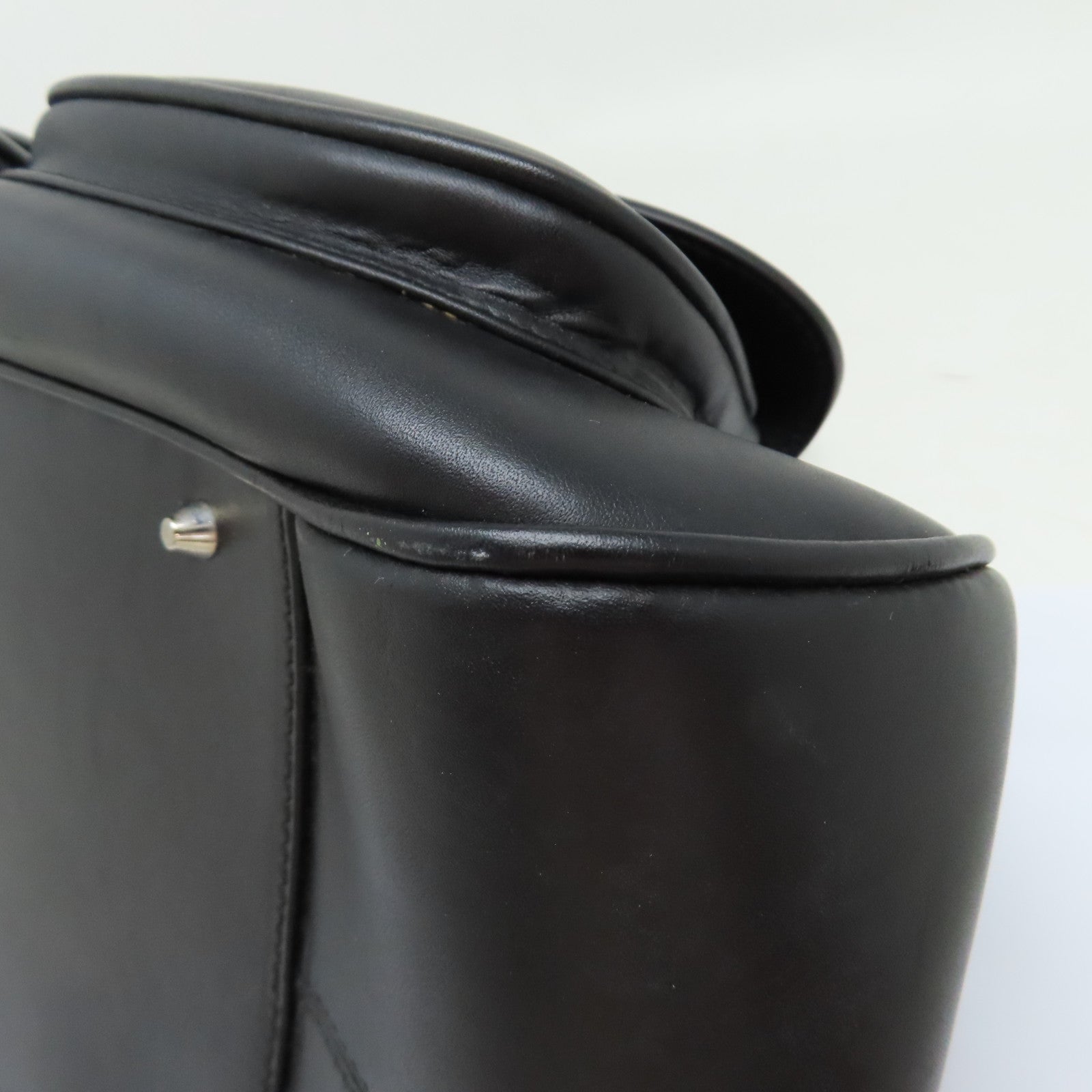 Dior 牛皮皮革Hand Bag銀扣手挽袋黑色