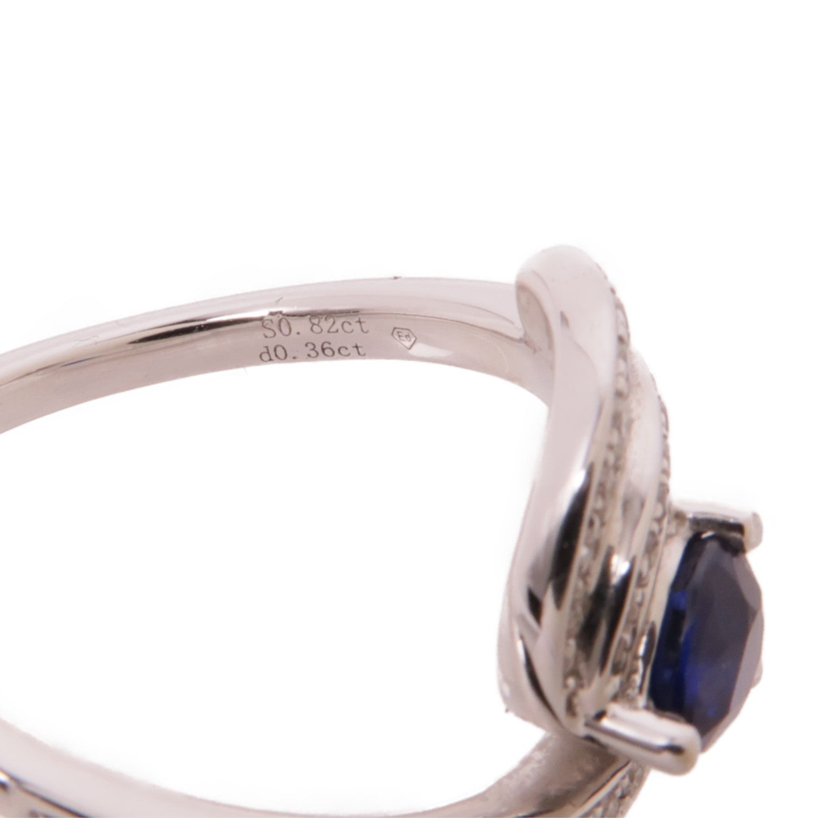 JEWELRY 【激減優惠】18K白金Sapphire Ring藍寶石/鑽石戒指US#6.5