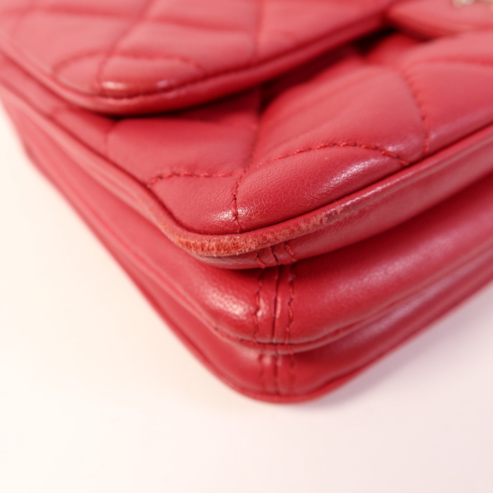 CHANEL 羊皮皮革Chain Shoulder Bag銀扣鏈帶肩背袋