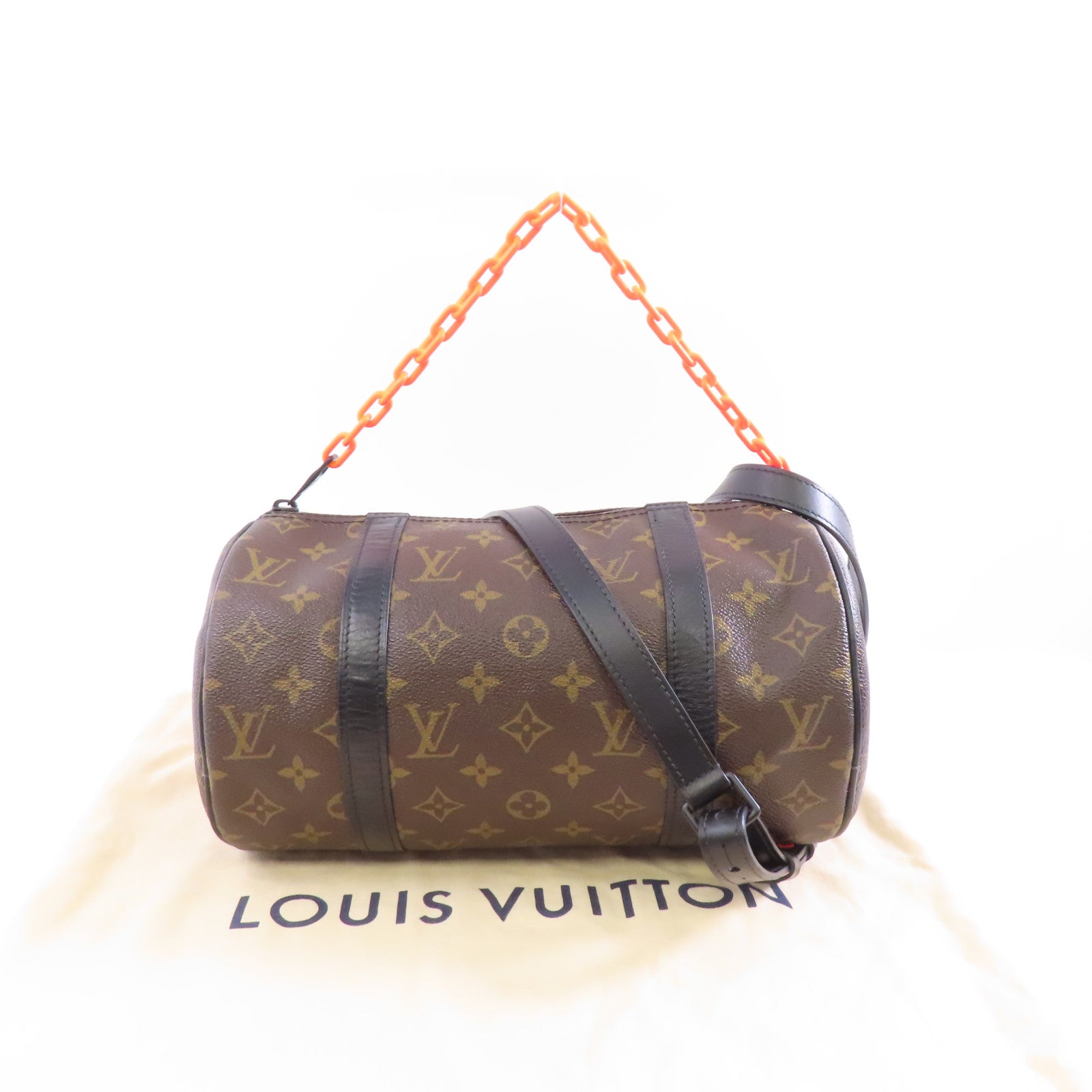 LOUIS VUITTON Monogram Solar Ray Papillon Messenger 手挽肩背兩用袋棕色/黑色/橙色
