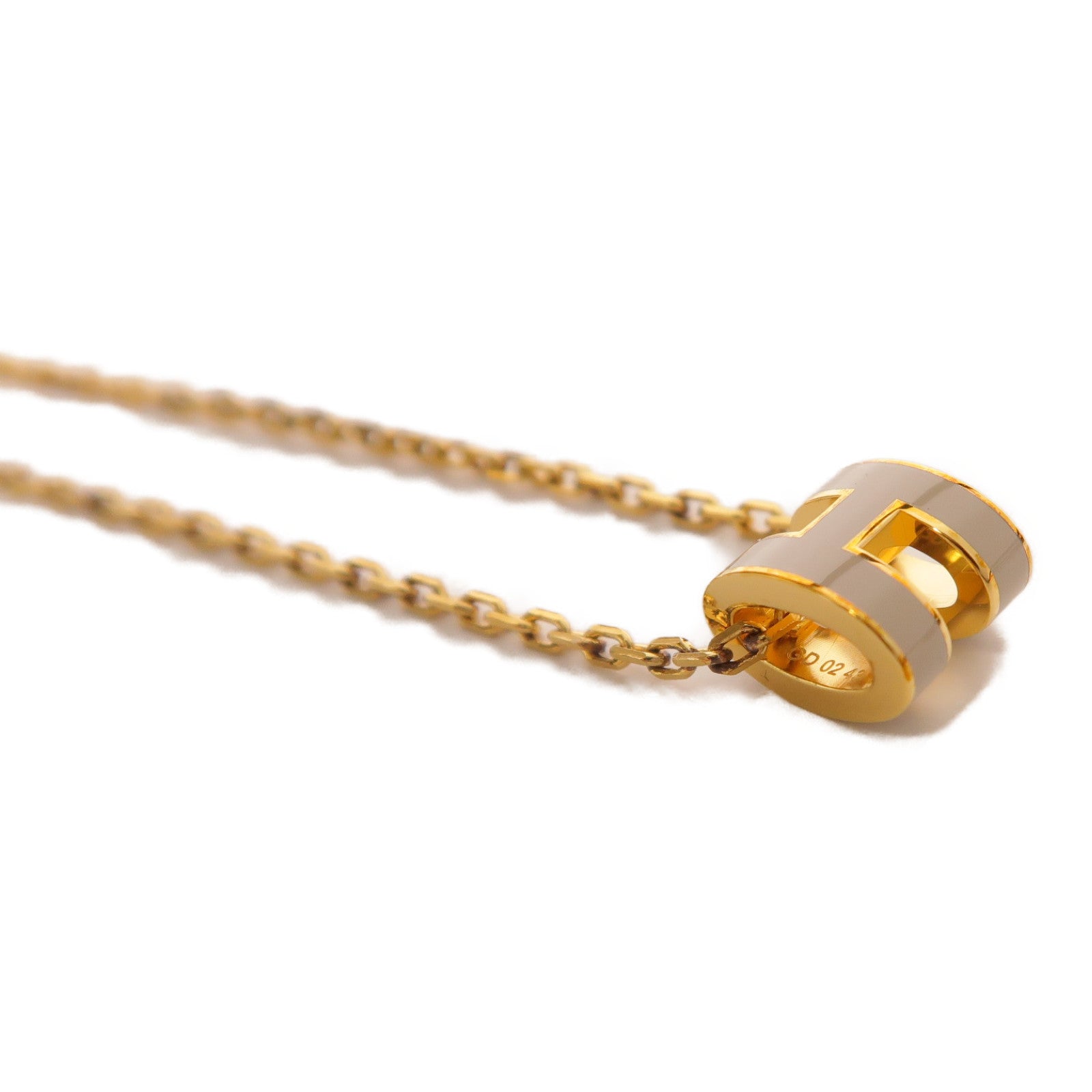 HERMES 金屬/琺瑯Mini POP H Necklace金扣項鏈Chai