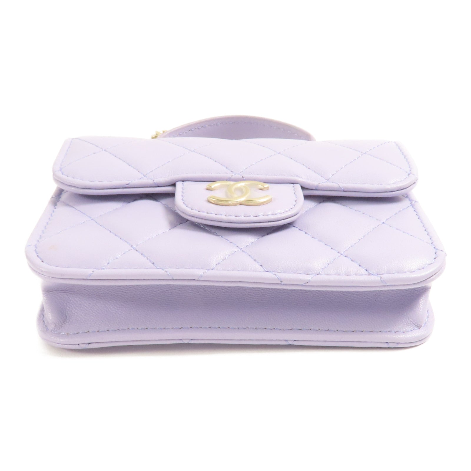 CHANEL 羊皮皮革Shoulder Bag金扣鏈帶手挽肩背兩用袋