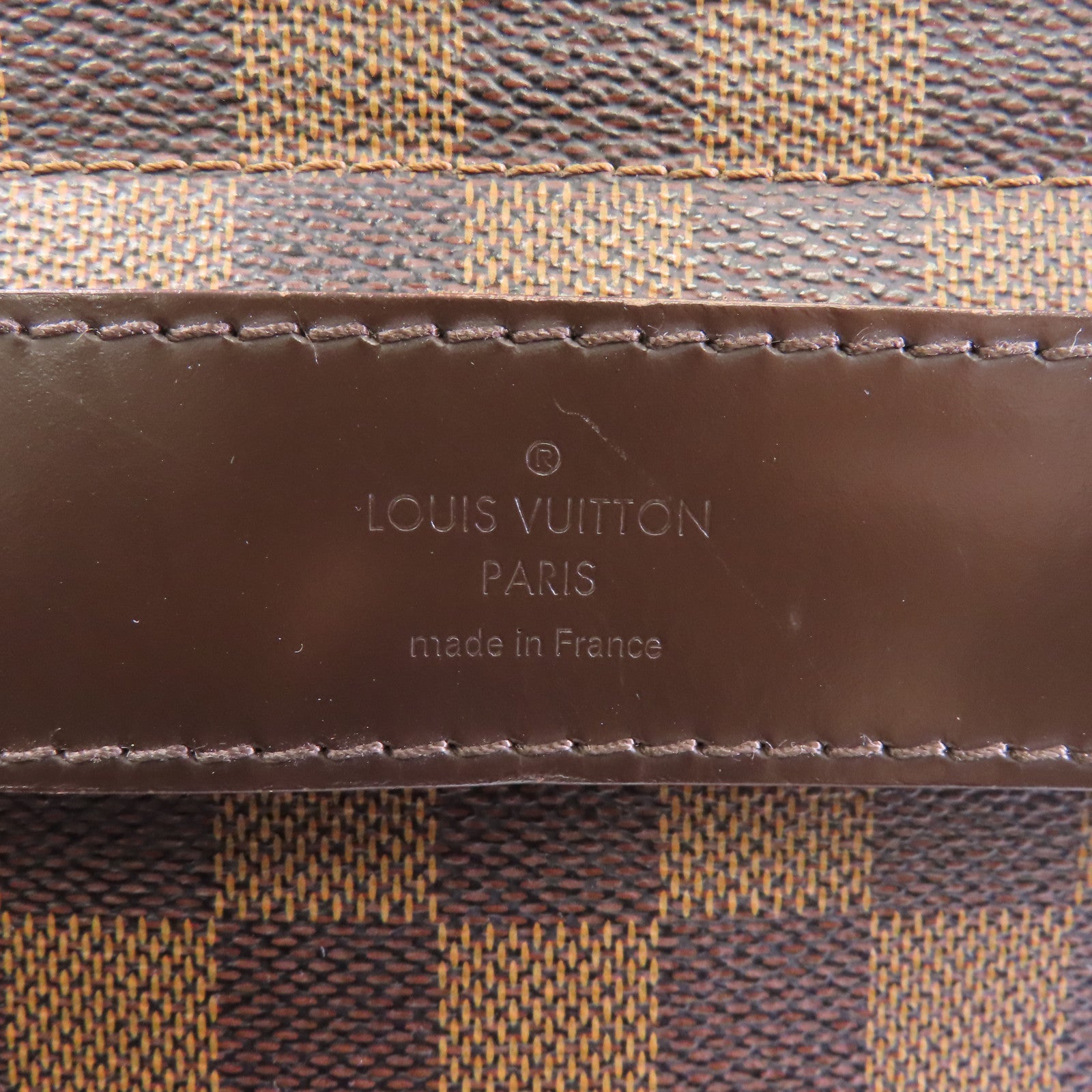 LOUIS VUITTON Damier Shelton GM金扣肩背袋棕色