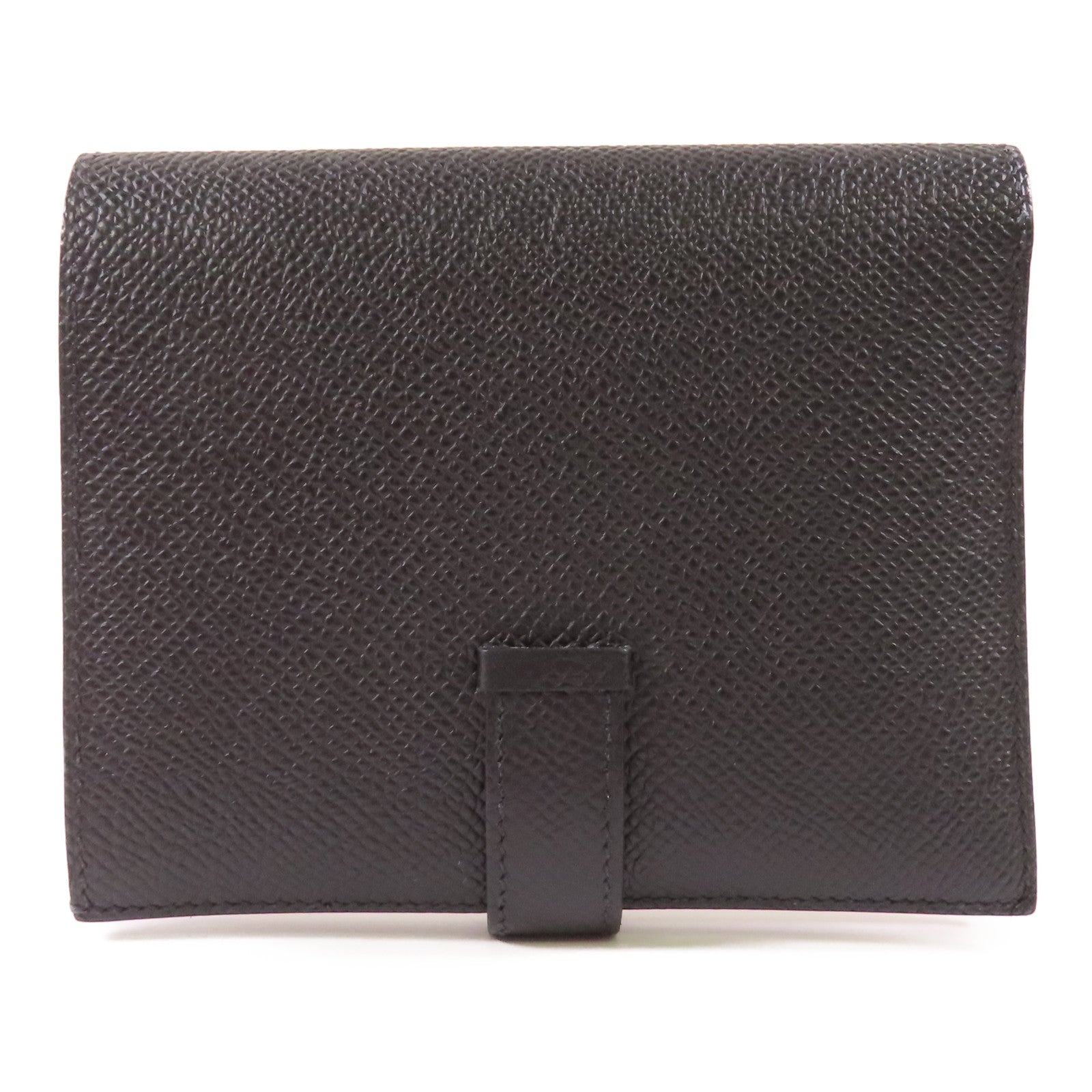 HERMES Epsom皮革Bearn Compact Wallet金扣錢包Noir