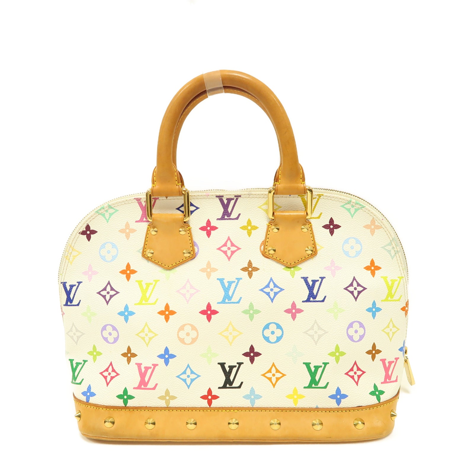 LOUIS VUITTON Monogram Multicolore Alma金扣手挽袋白色/彩色