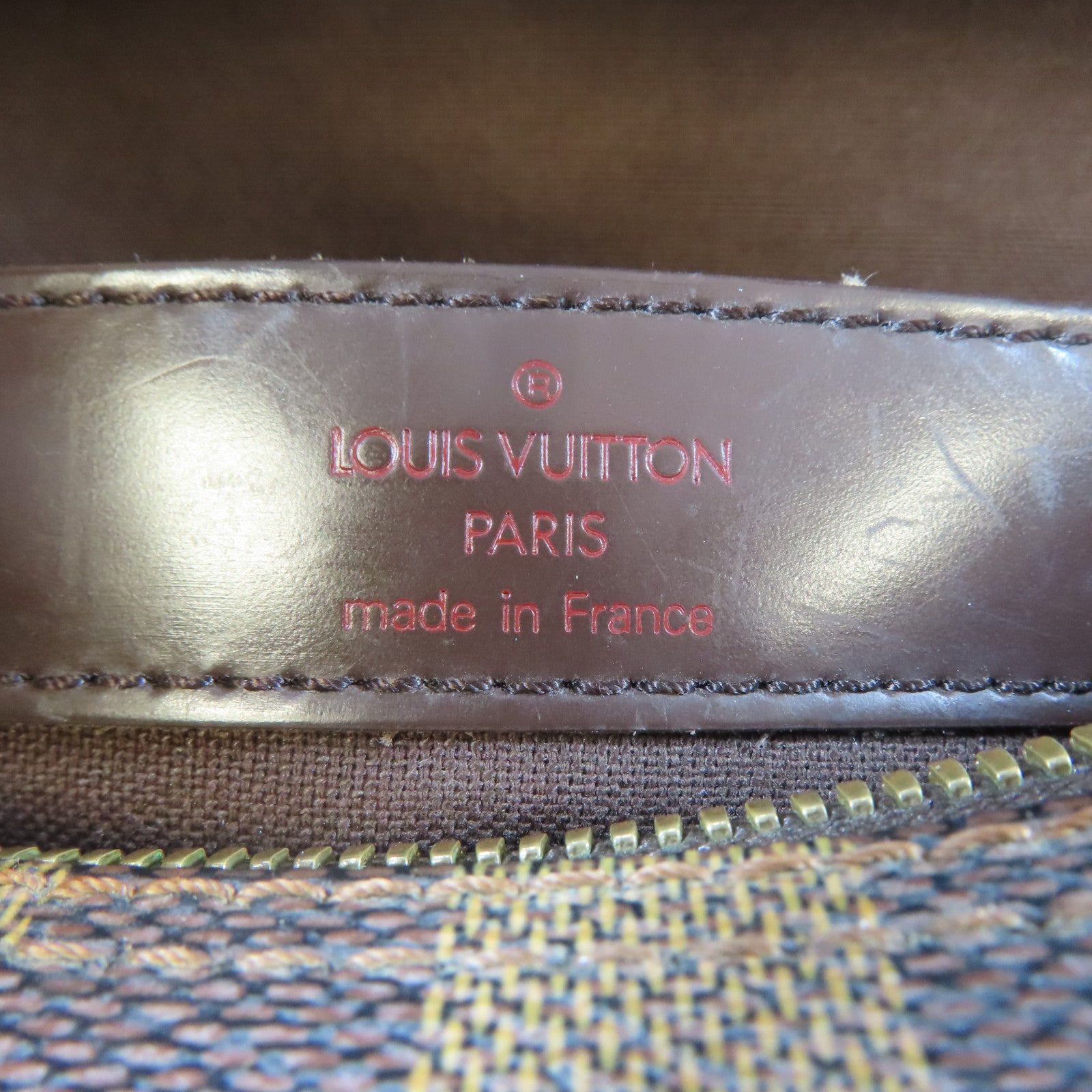 LOUIS VUITTON Damier Naviglio金扣肩背袋啡色