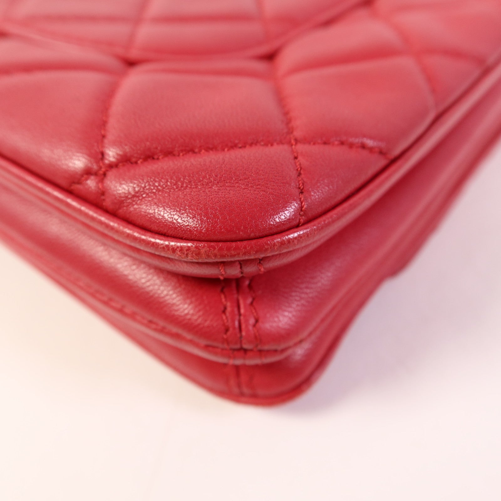 CHANEL 羊皮皮革Chain Shoulder Bag銀扣鏈帶肩背袋