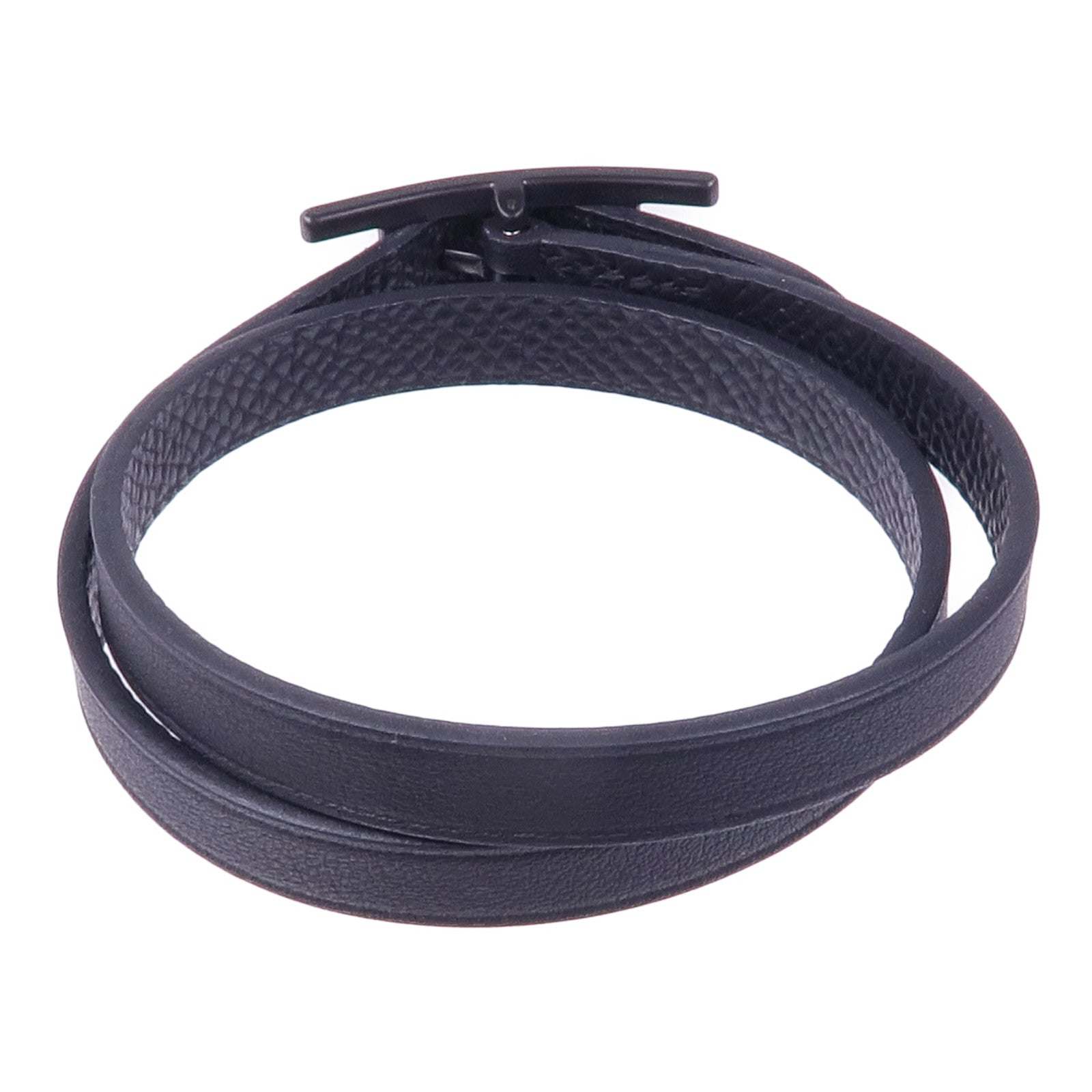 HERMES Swift/Epsom皮革Behapi Double Tour Bracelet手帶Noir