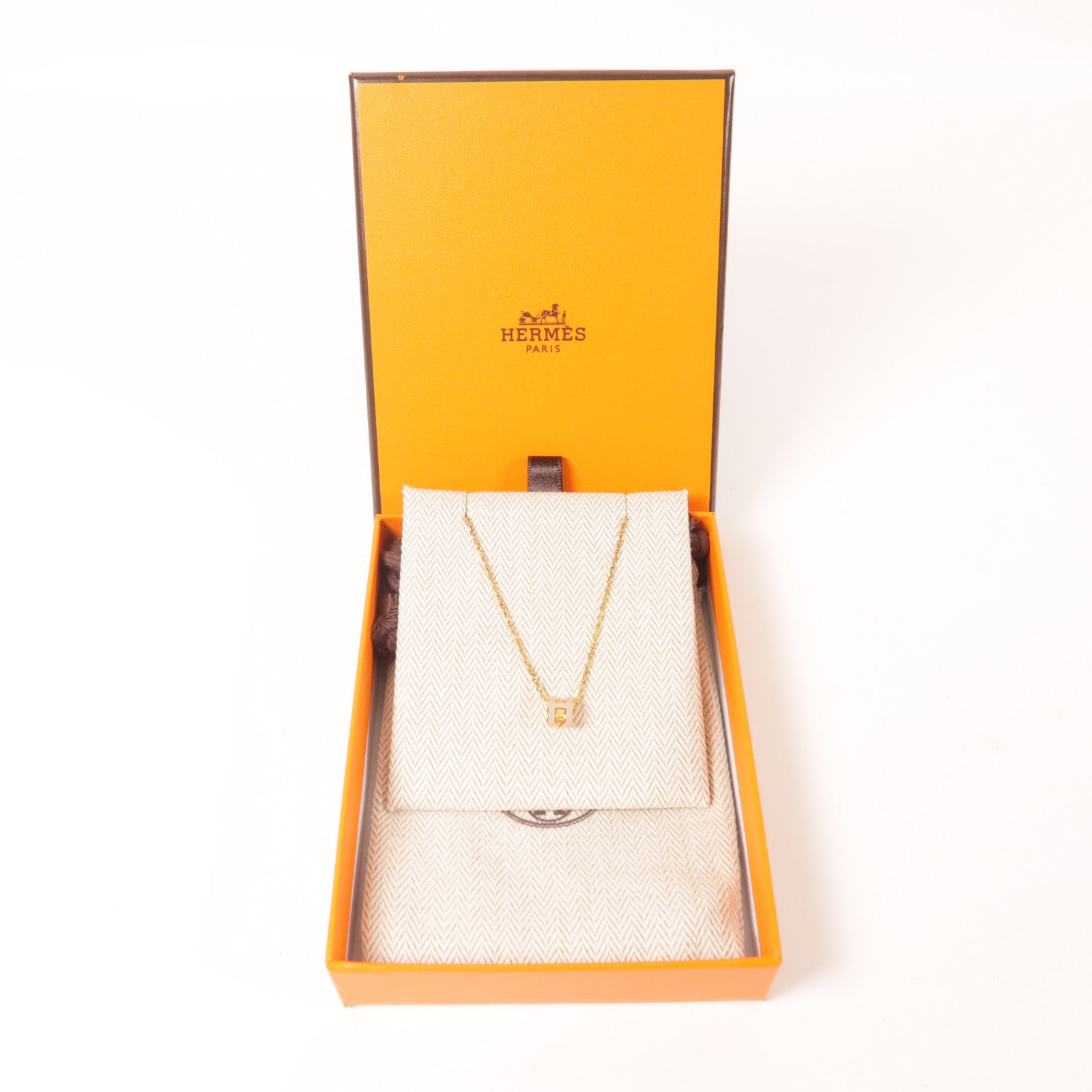 HERMES 金屬/琺瑯Mini POP H Necklace金扣項鏈Chai