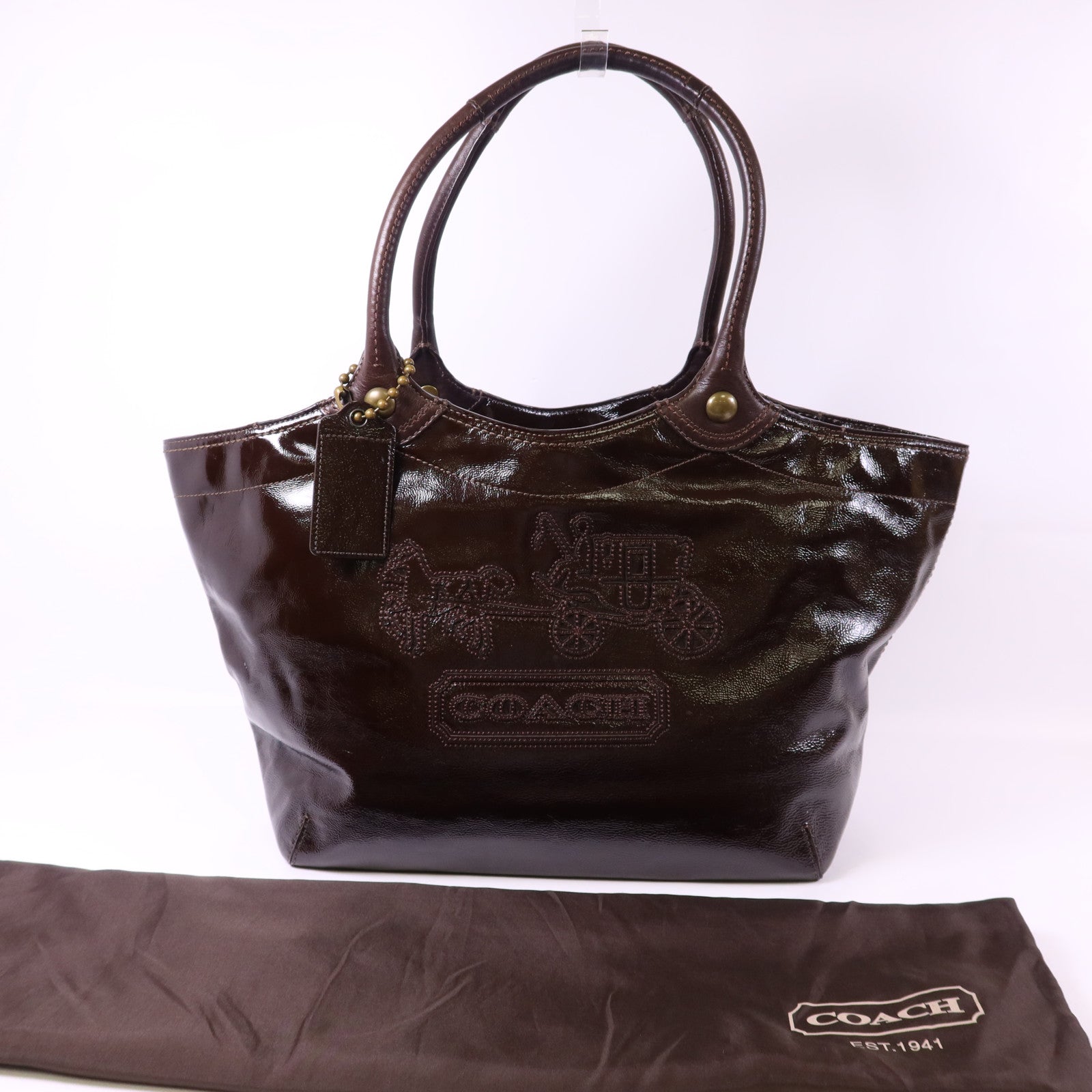 COACH 漆皮皮革Shoulder Bag肩背袋