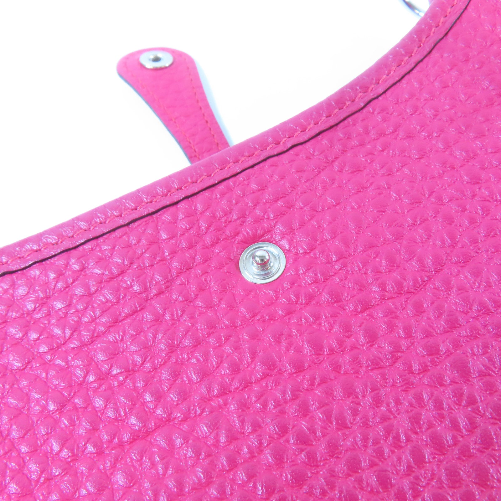 HERMES 【激減優惠】Taurillon Clemence皮革Evelyne TPM Shoulder Bag銀扣肩背袋粉紅色