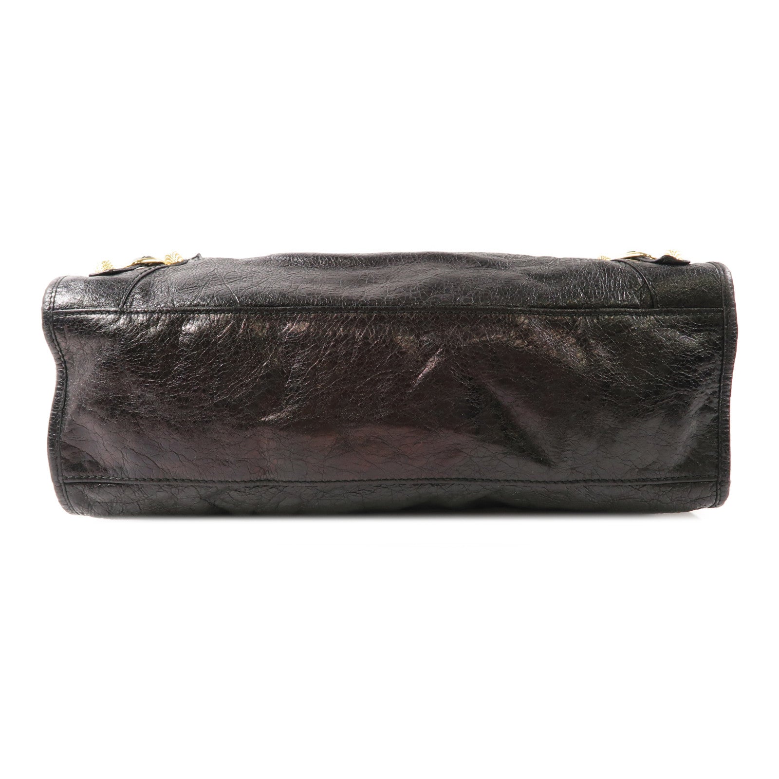 BALENCIAGA 牛皮皮革City Bag金扣手挽肩背兩用袋黑色