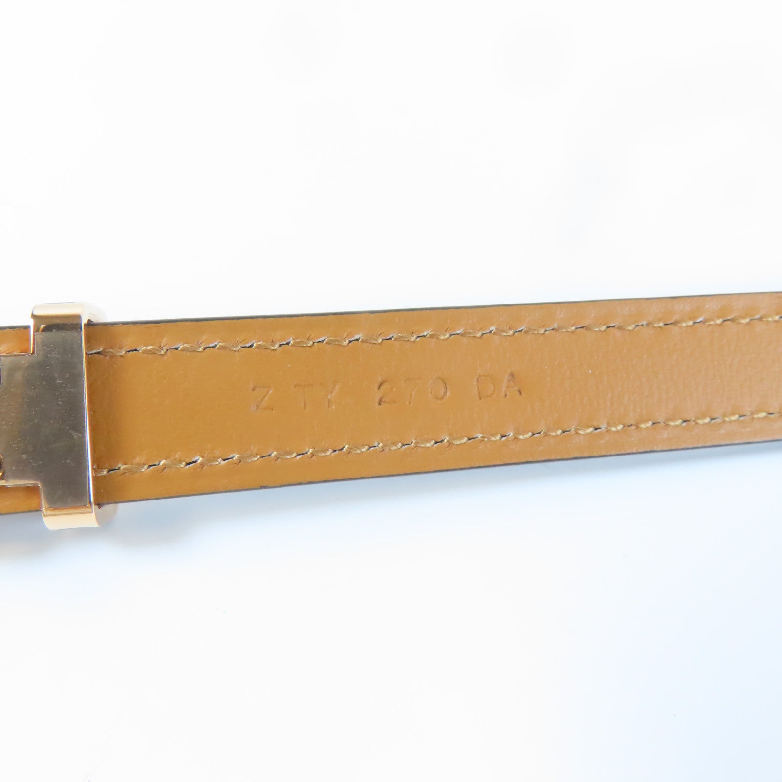 HERMES Veau Epsom皮革Pop H Belt金扣皮帶黑色