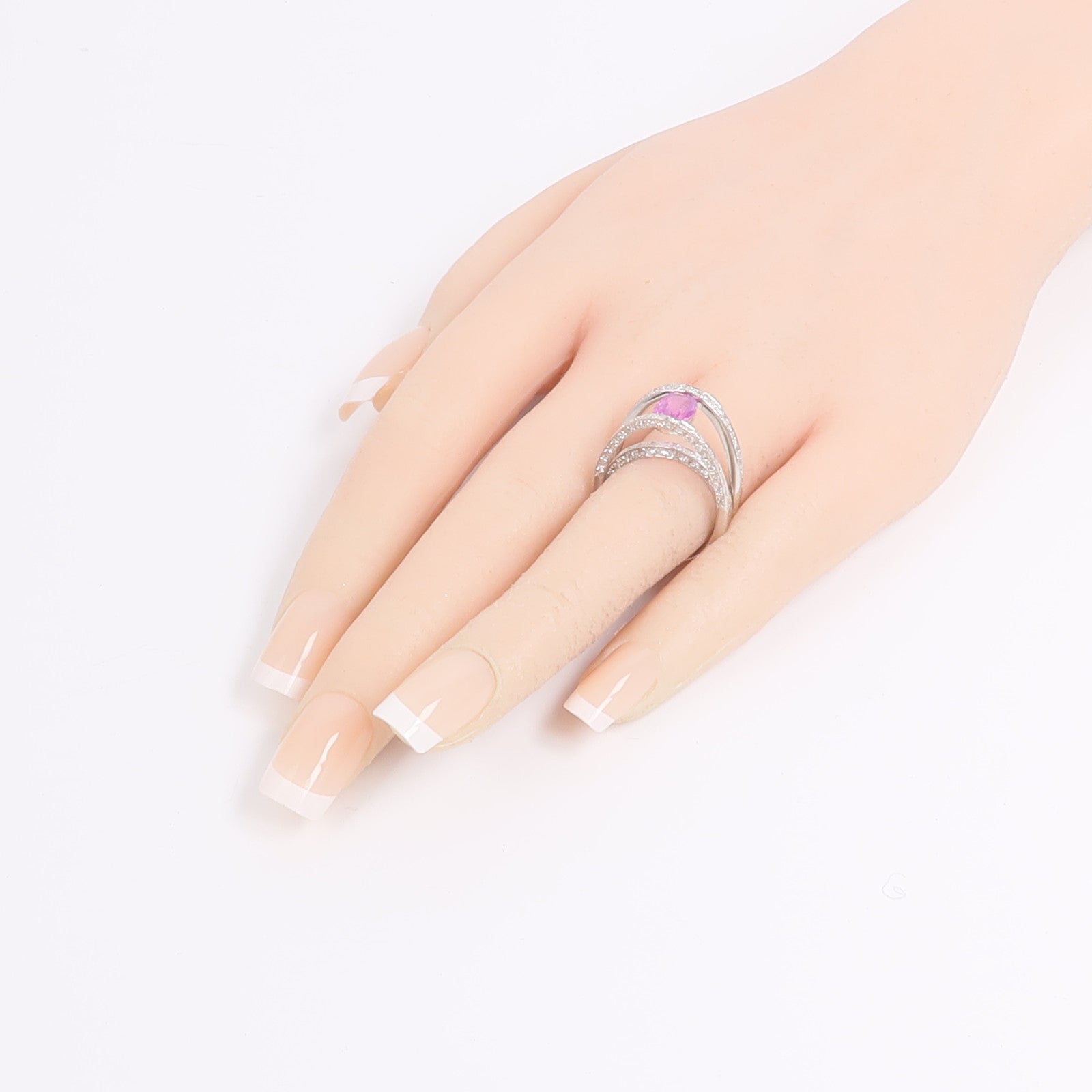 JEWELRY Pink Sapphire Diamond Ring粉紅藍寶石/鑽石戒指