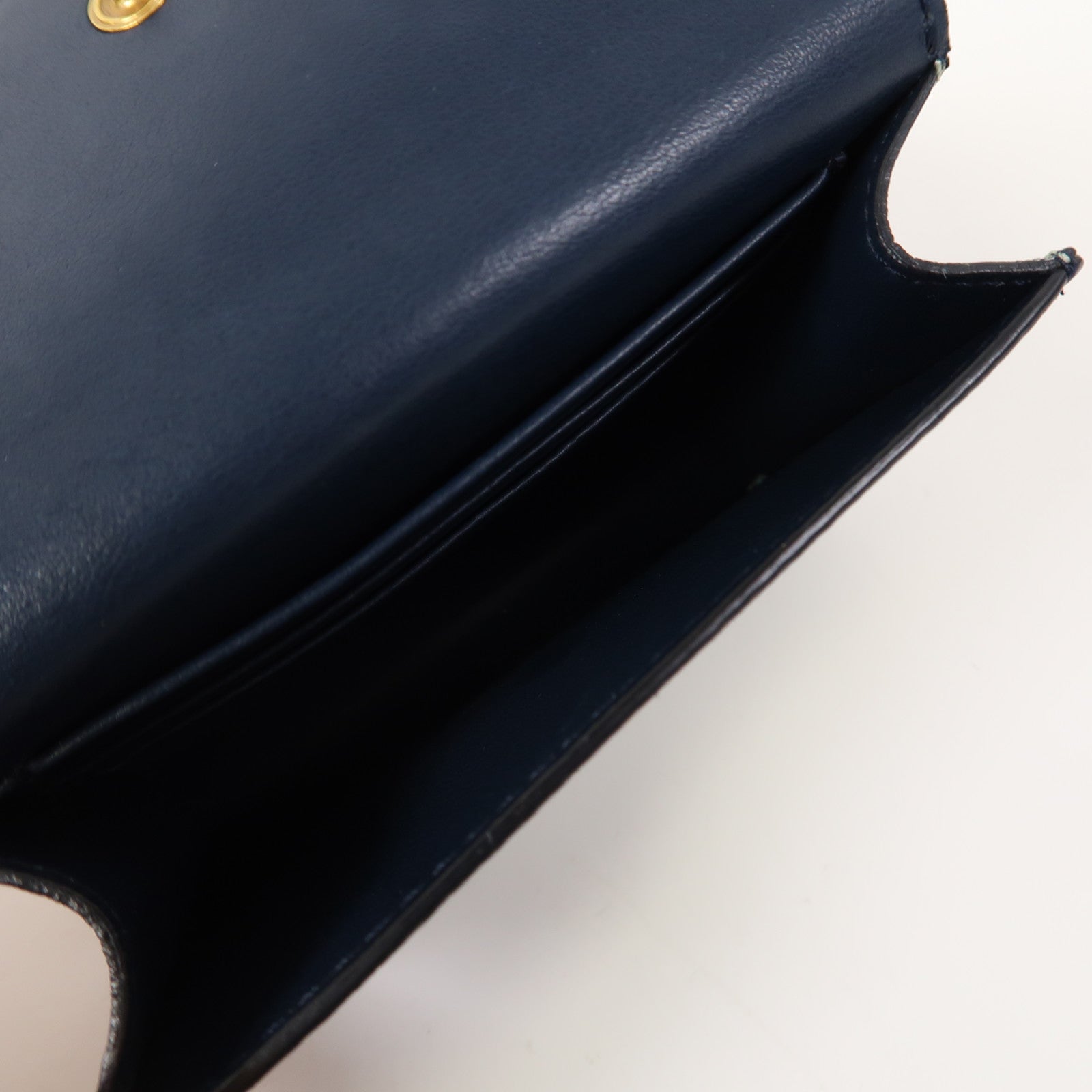 CELINE 牛皮皮革Card Case金扣卡片套藍色
