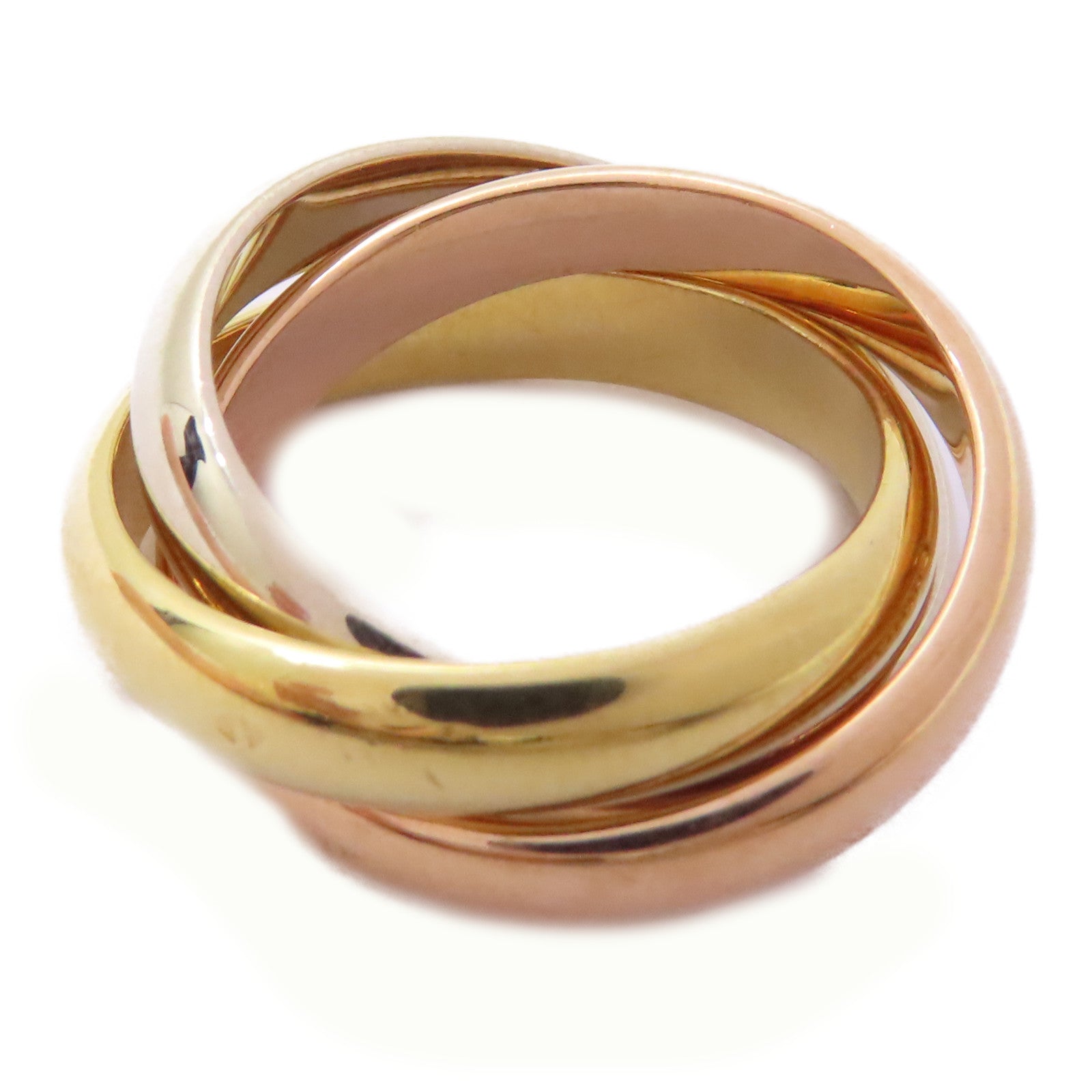 CARTIER 18K黃金/白金/玫瑰金Trinity Ring戒指US#5.25/Cartier#50