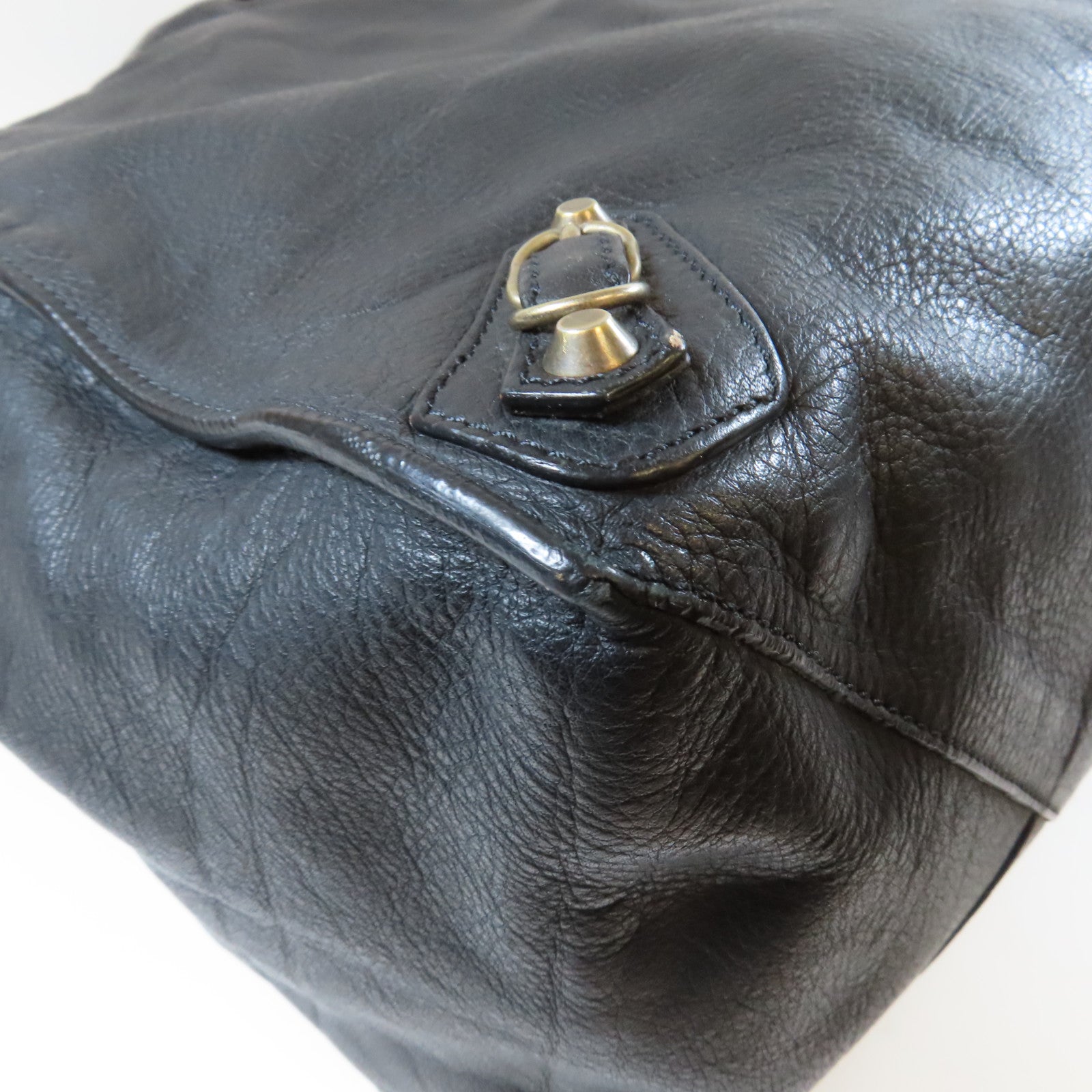 BALENCIAGA 【激減優惠】牛皮皮革Tote Bag金扣手挽袋黑色