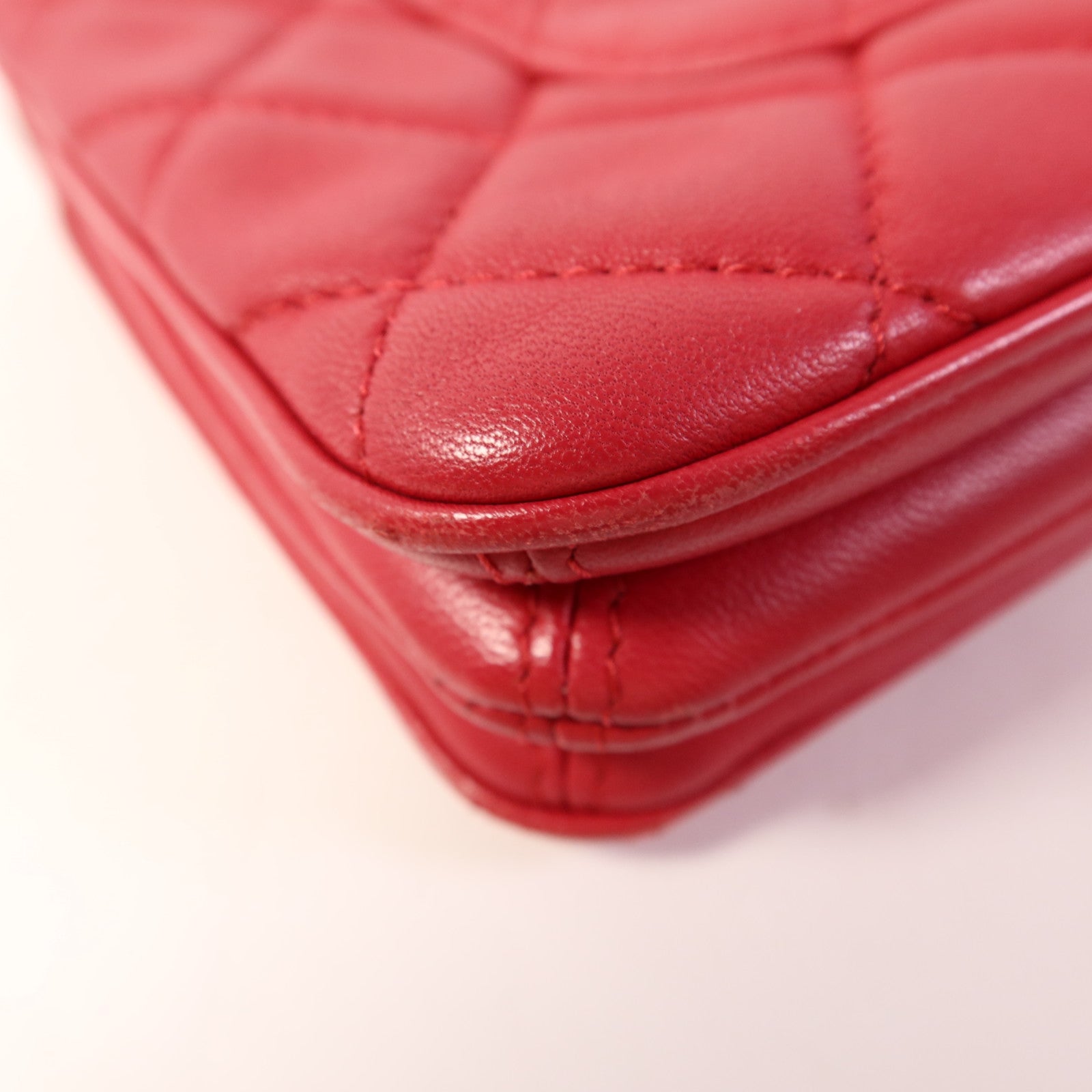 CHANEL 羊皮皮革Chain Shoulder Bag銀扣鏈帶肩背袋