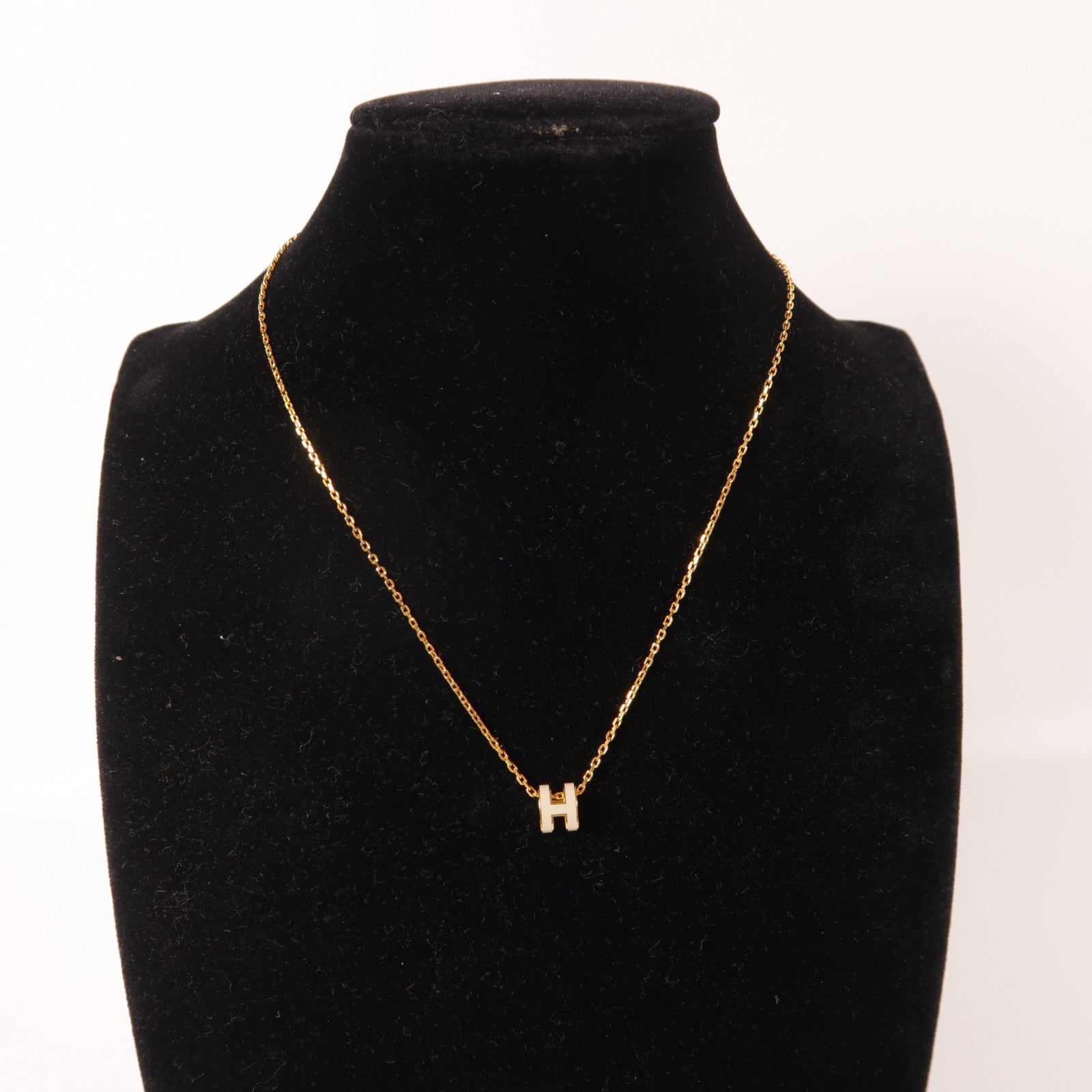 HERMES 金屬/琺瑯Mini POP H Necklace金扣項鏈Chai