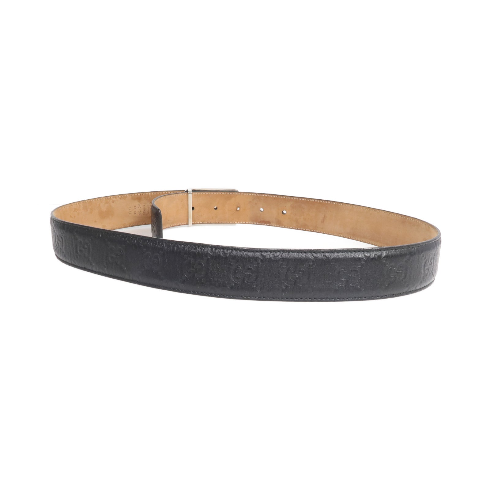 GUCCI 牛皮皮革Belt銀扣皮帶