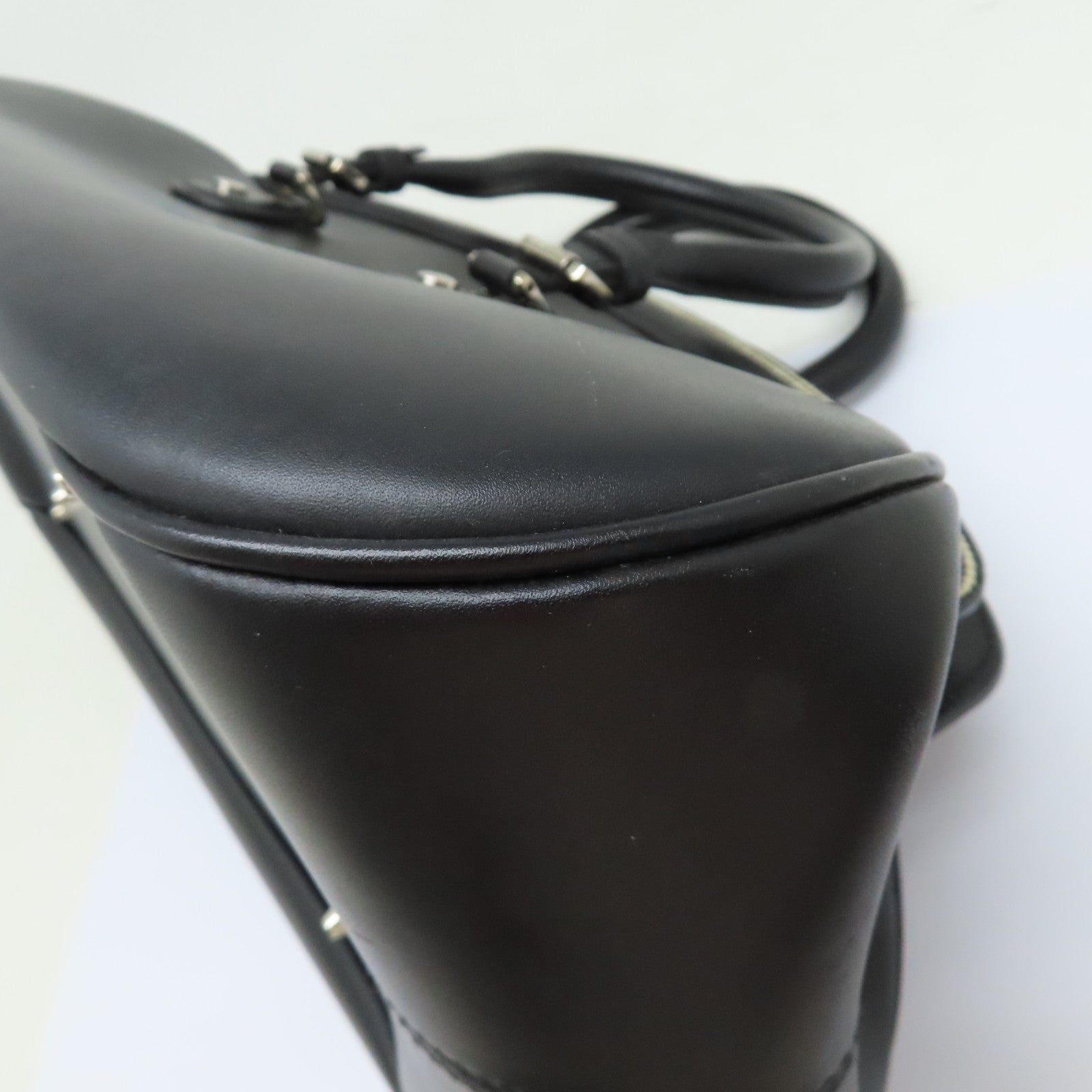 Dior 牛皮皮革Hand Bag銀扣手挽袋黑色