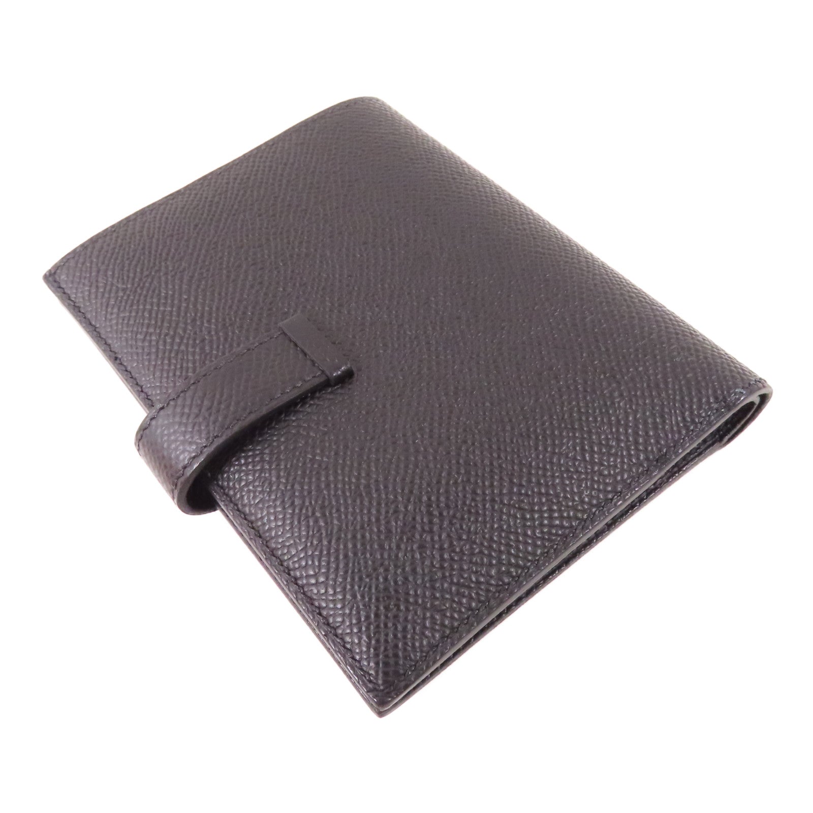 HERMES Epsom皮革Bearn Compact Wallet金扣錢包Noir