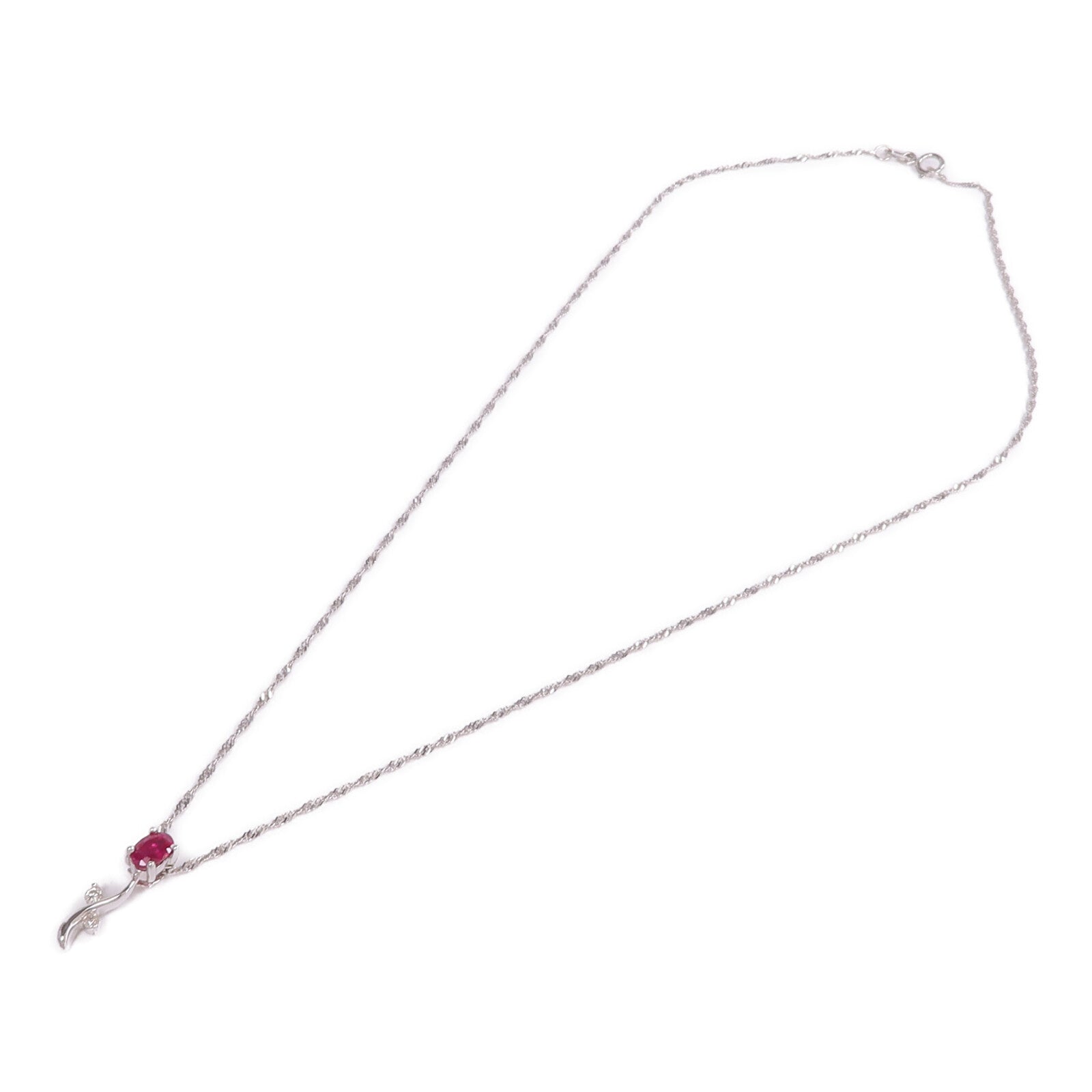 JEWELRY 18K白金Ruby Diamond Necklace紅寶石/鑽石項鍊