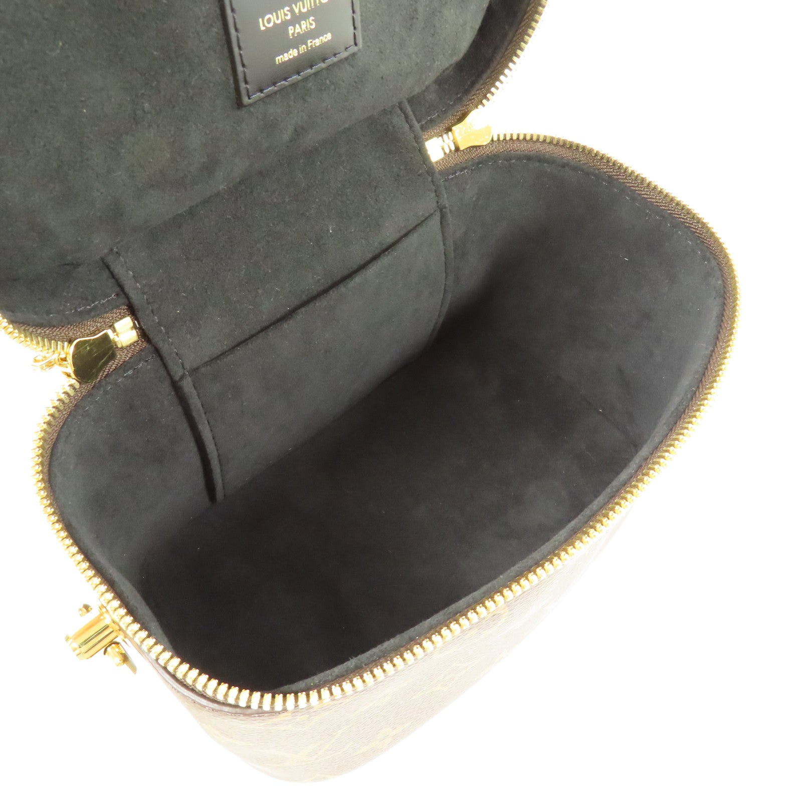 LOUIS VUITTON Monogram Reverse Vanity PM金扣手挽肩背兩用袋棕色