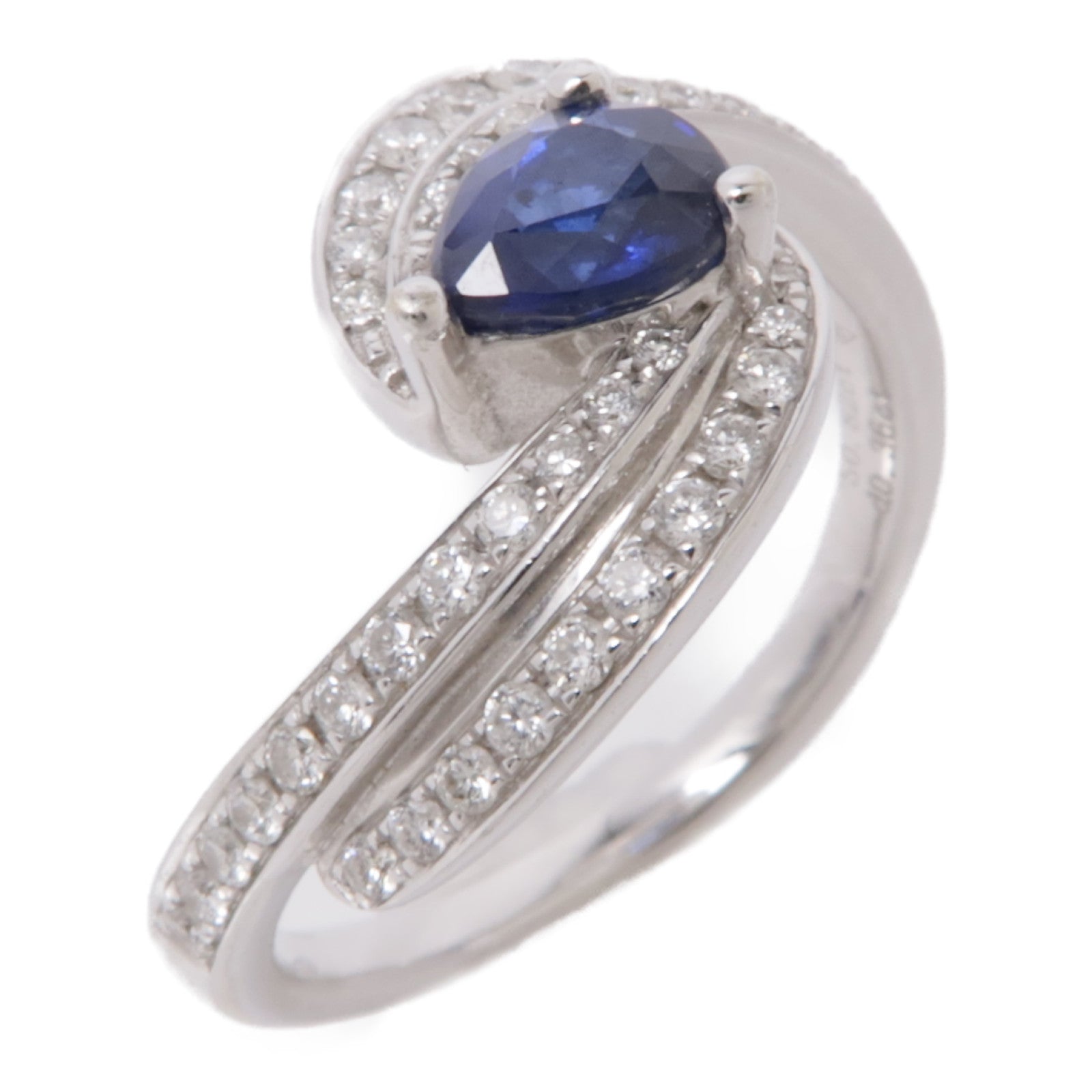 JEWELRY 【激減優惠】18K白金Sapphire Ring藍寶石/鑽石戒指US#6.5
