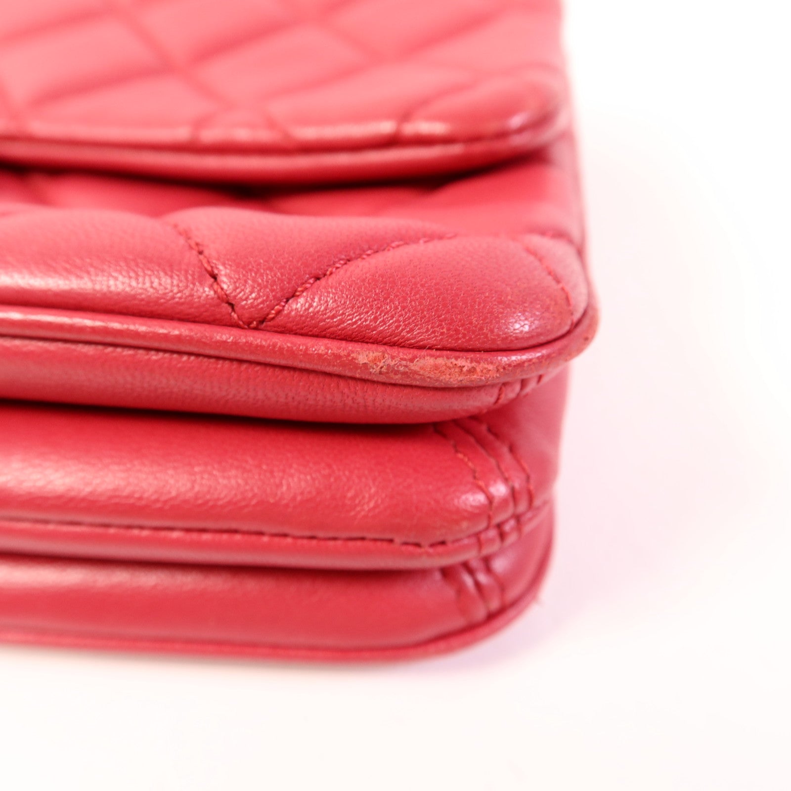 CHANEL 羊皮皮革Chain Shoulder Bag銀扣鏈帶肩背袋