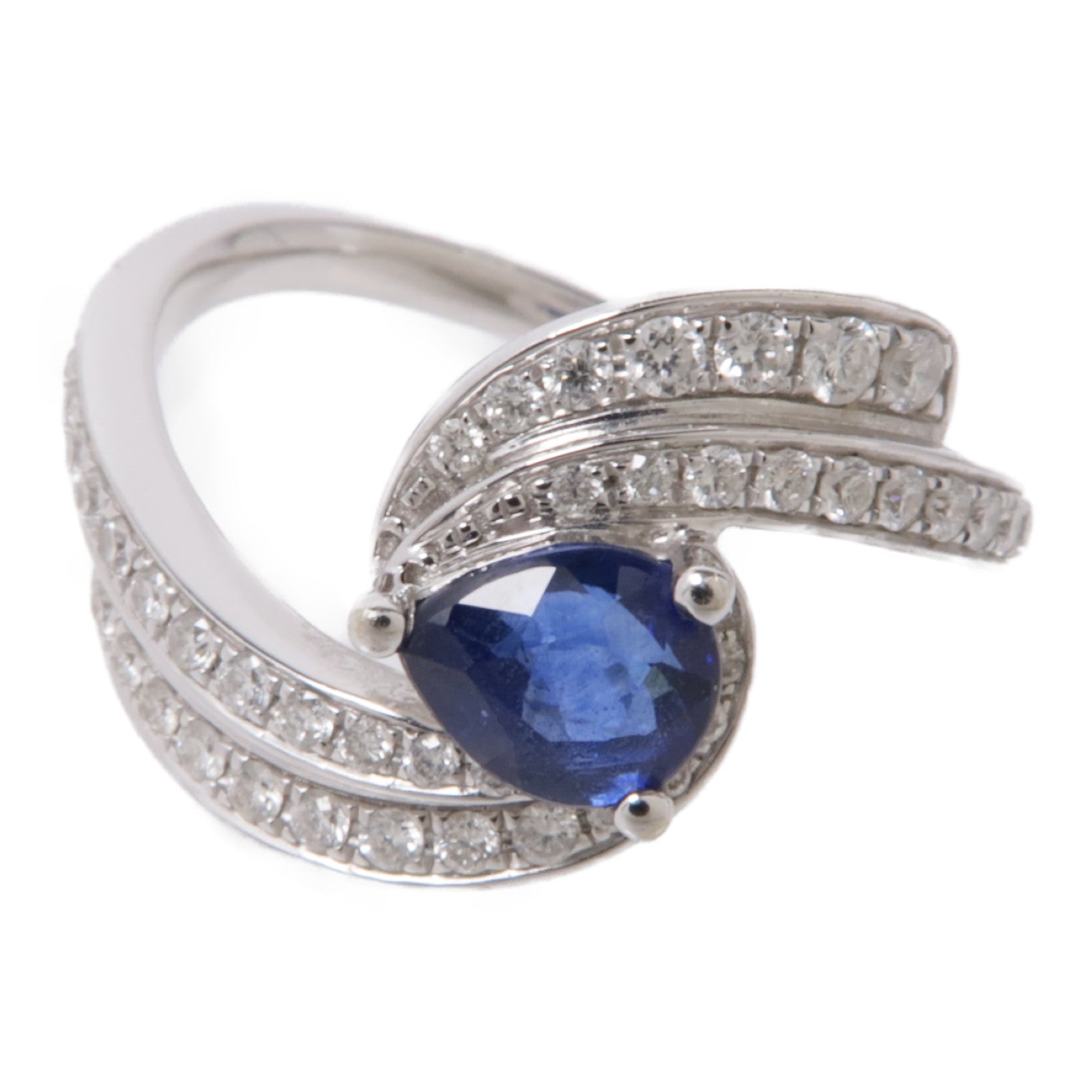 JEWELRY 【激減優惠】18K白金Sapphire Ring藍寶石/鑽石戒指US#6.5