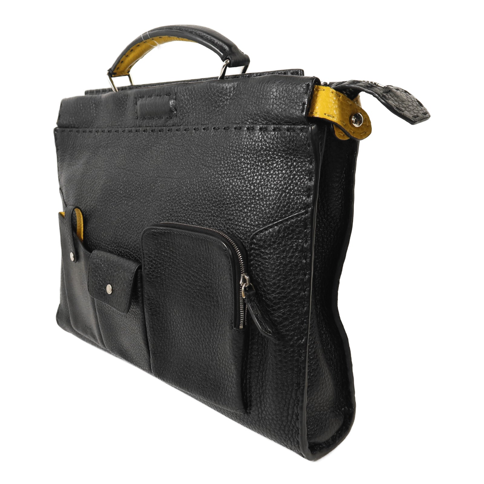 FENDI 牛皮皮革Peekaboo Utility銀扣手挽肩背兩用袋