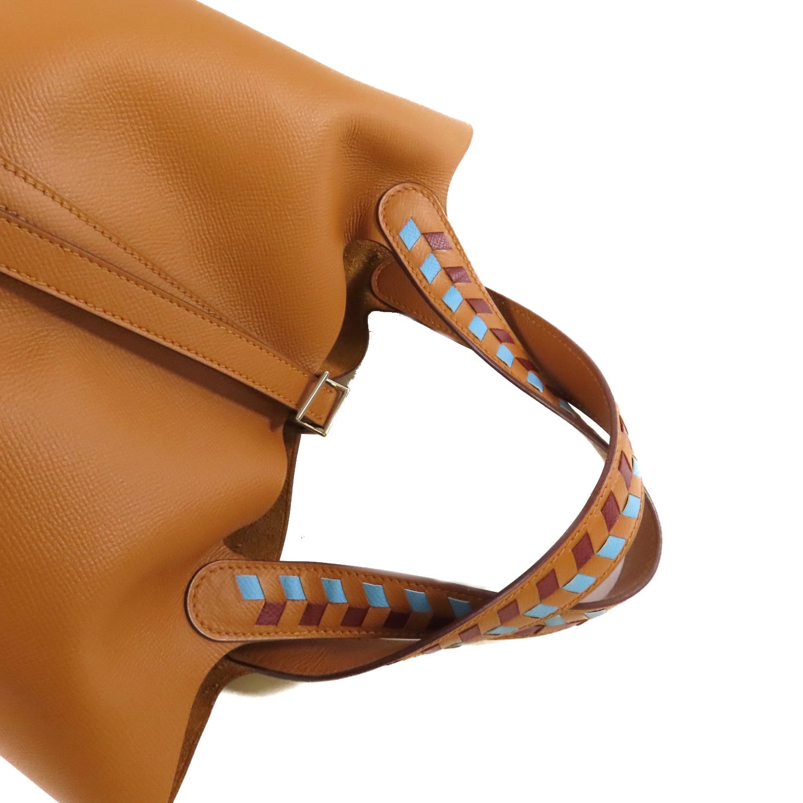 HERMES 【激減優惠】Epsom皮革Picotin MM Tote Bag銀扣手挽袋Gold金棕色