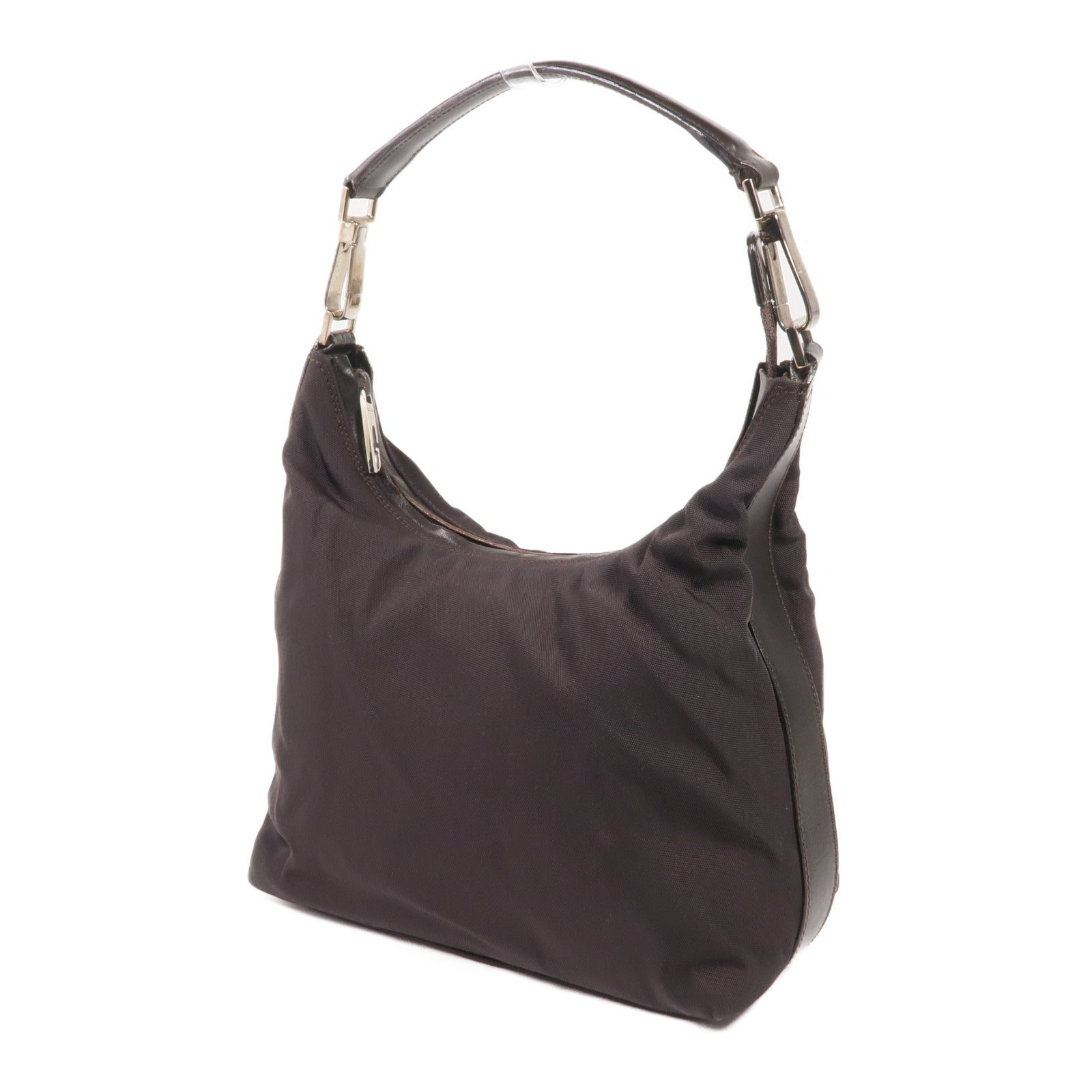 GUCCI 尼龍Handbag銀扣肩背袋