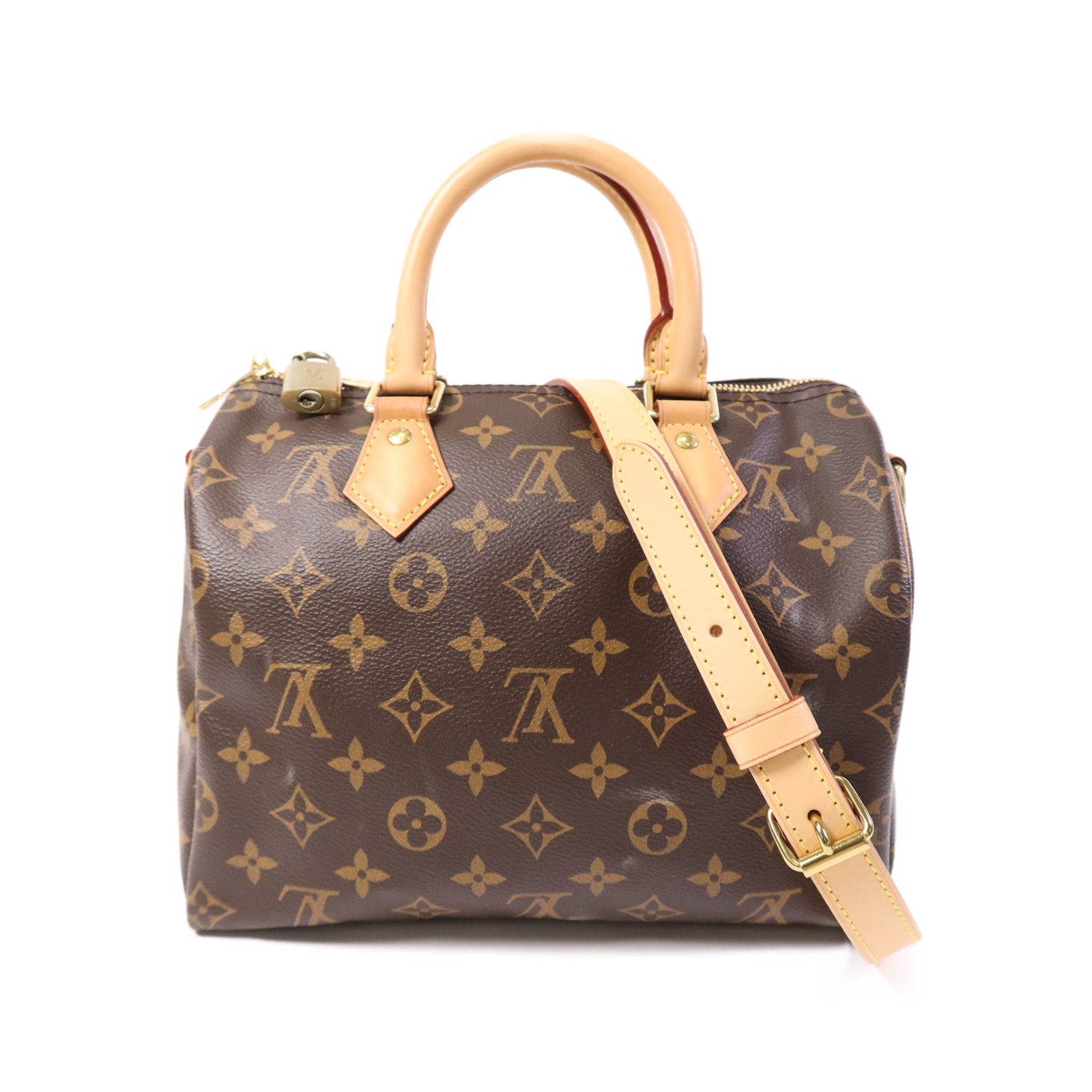 LOUIS VUITTON Monogram Speedy Bandouliere 25金扣手挽肩背兩用袋