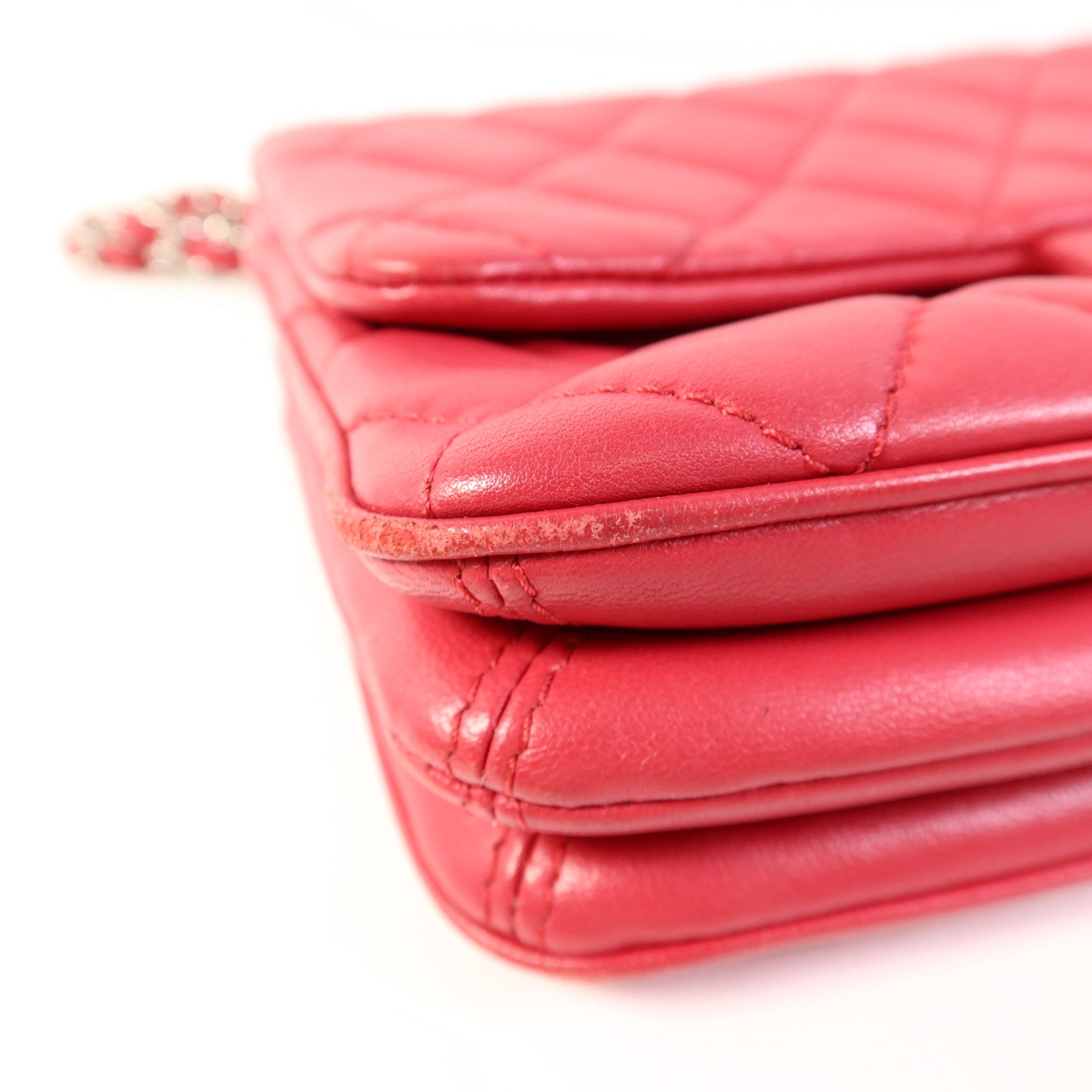 CHANEL 羊皮皮革Chain Shoulder Bag銀扣鏈帶肩背袋